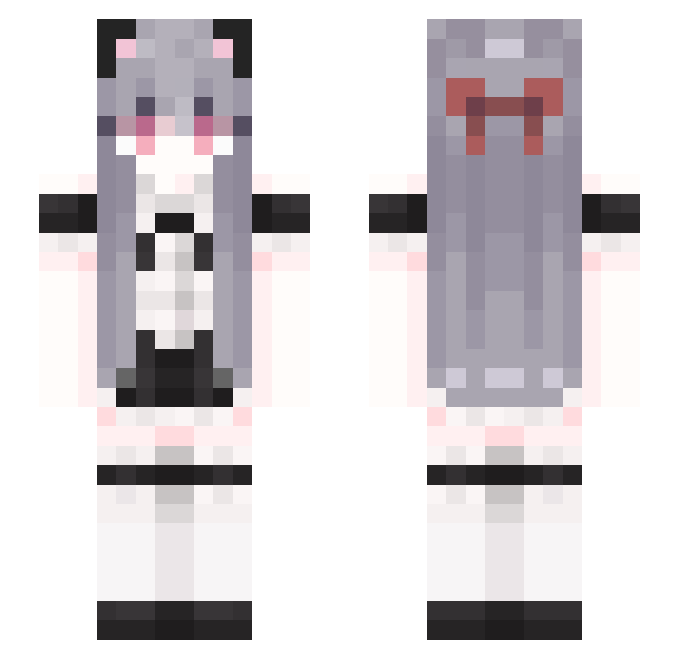 TOL0VE Minecraft skin, front and back view