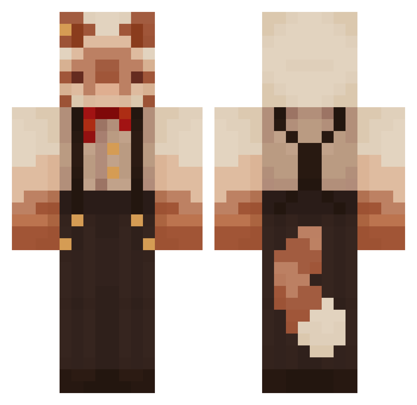 Breaddoddlez Minecraft skin, front and back view