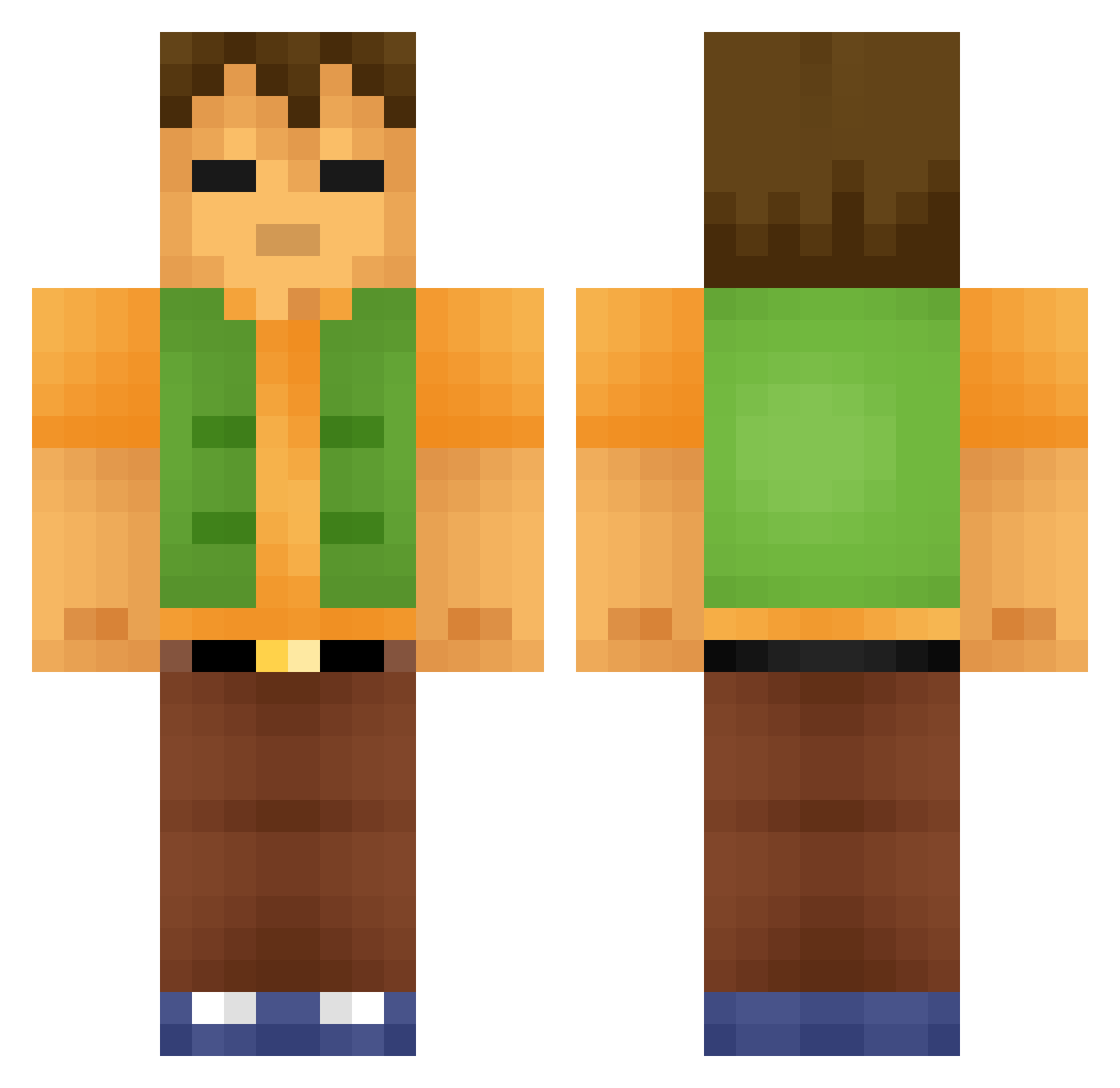 xMarioNese Minecraft skin, front and back view