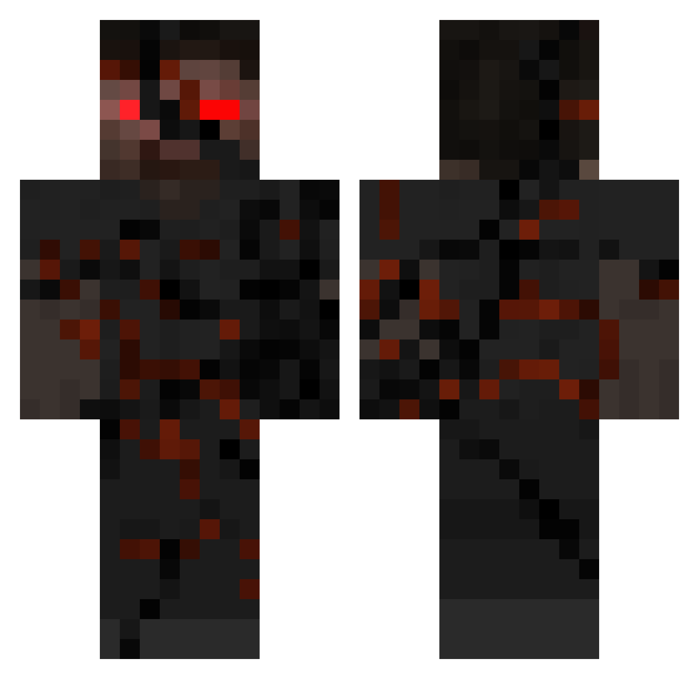 Minetheground Minecraft skin, front and back view
