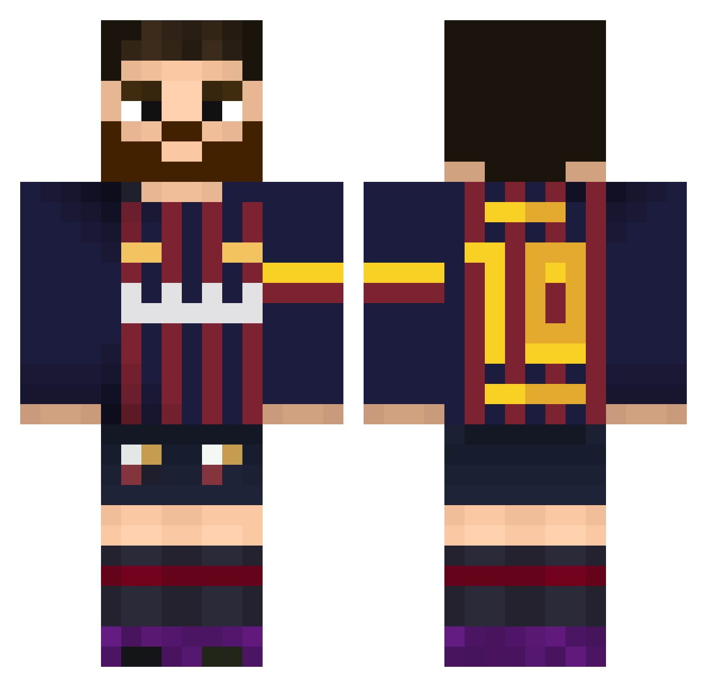 Yashydeughost Minecraft skin, front and back view