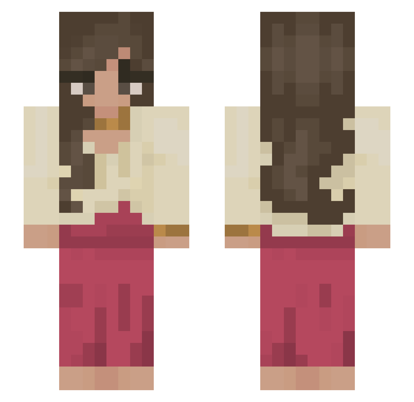 Vilmair Minecraft skin, front and back view