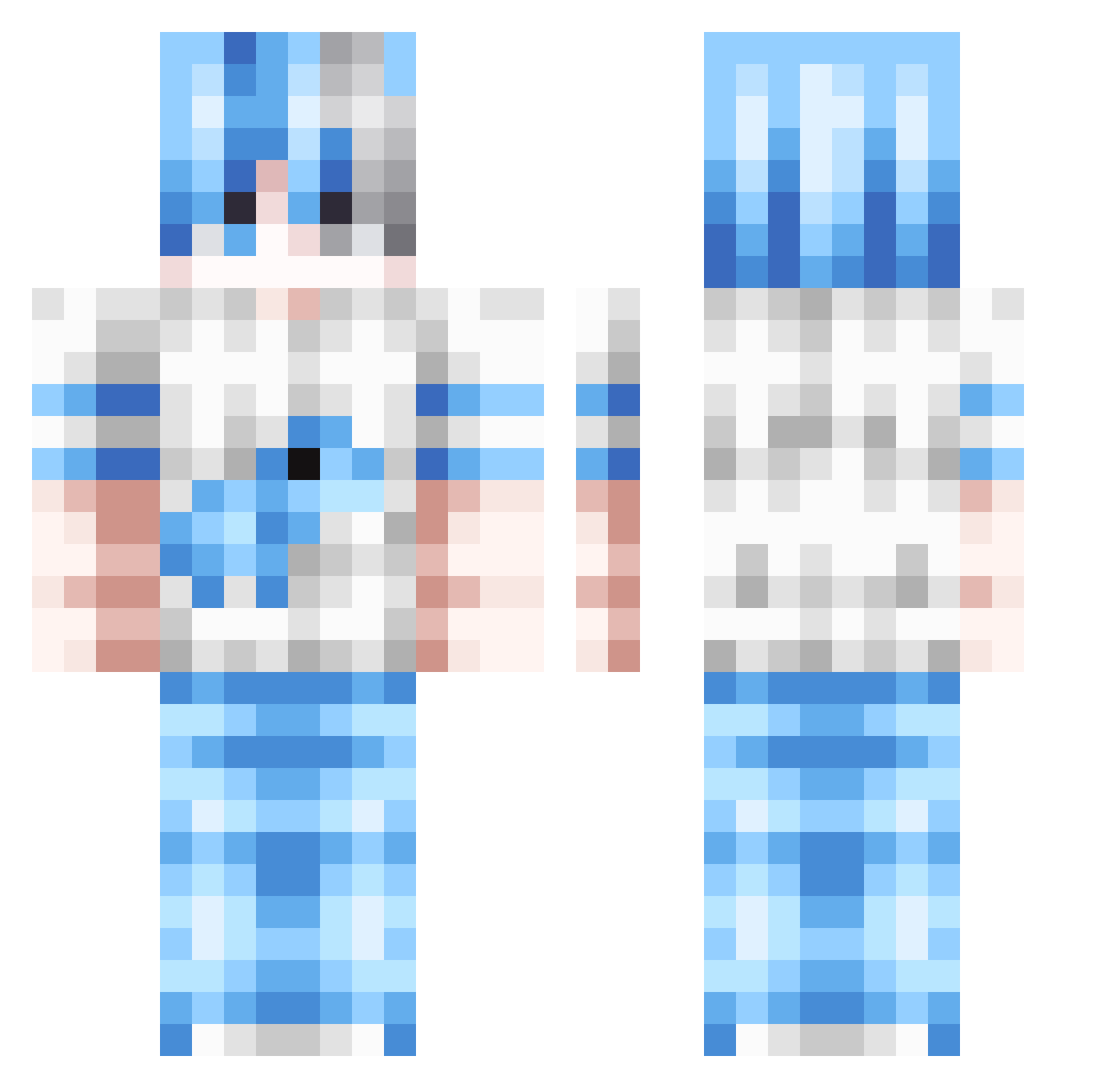 vivxs Minecraft skin, front and back view