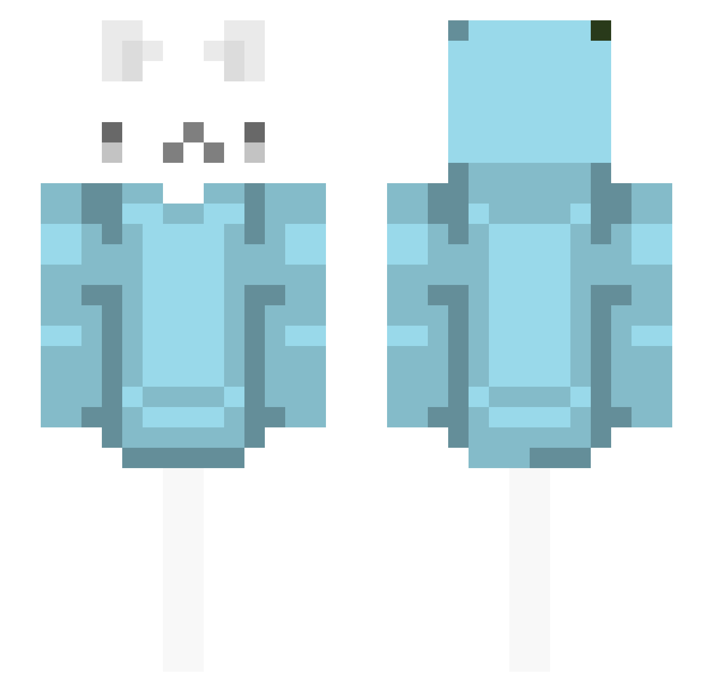 Verrichter Minecraft skin, front and back view