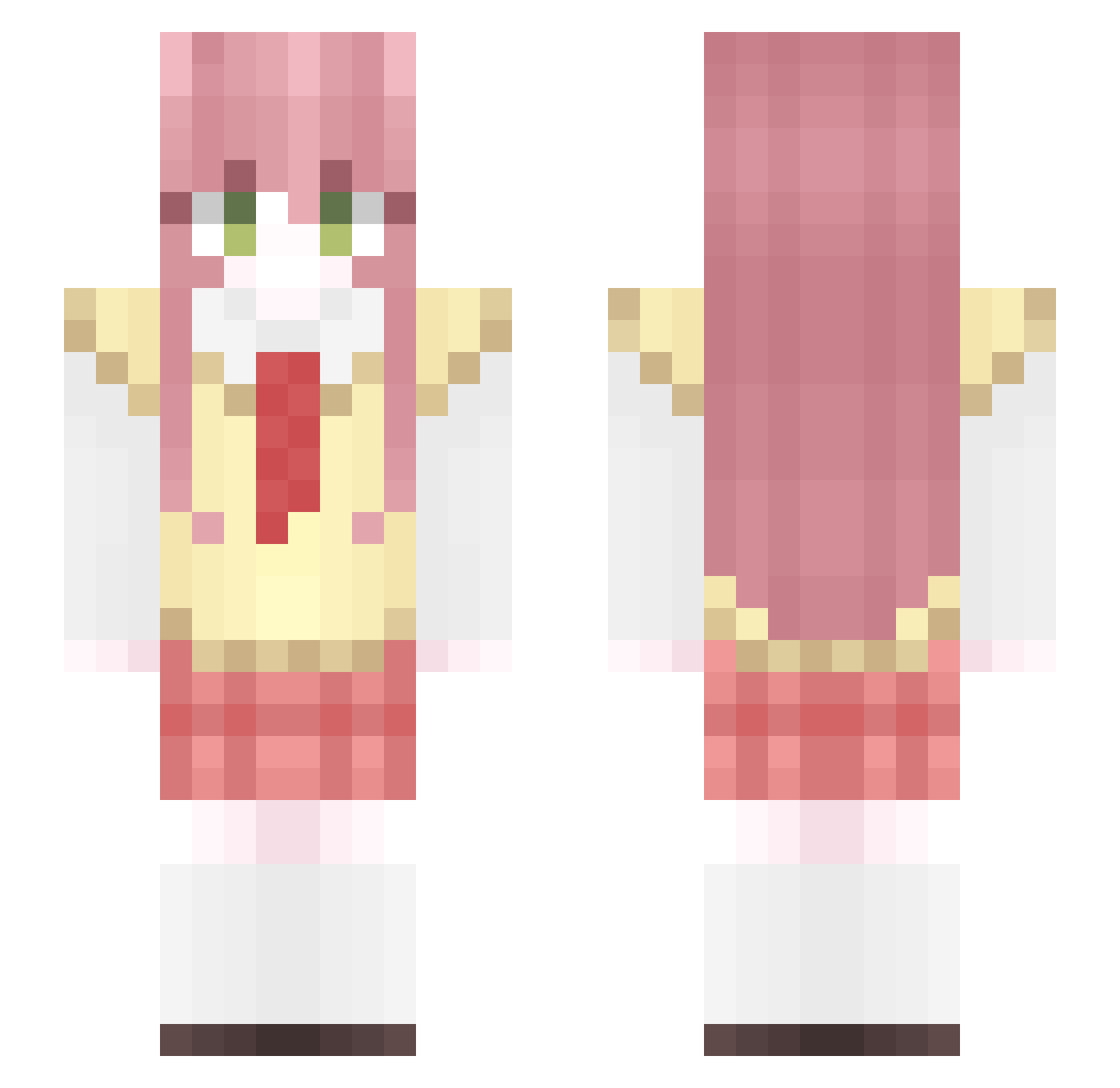 ZANIahCh Minecraft skin, front and back view