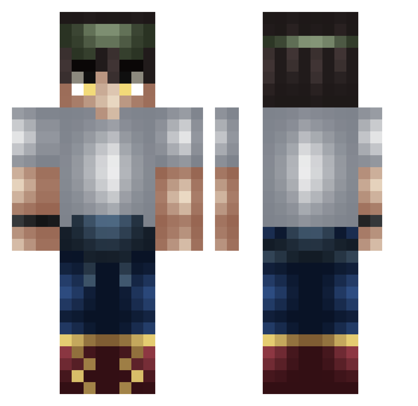 SaintVanWoo Minecraft skin, front and back view