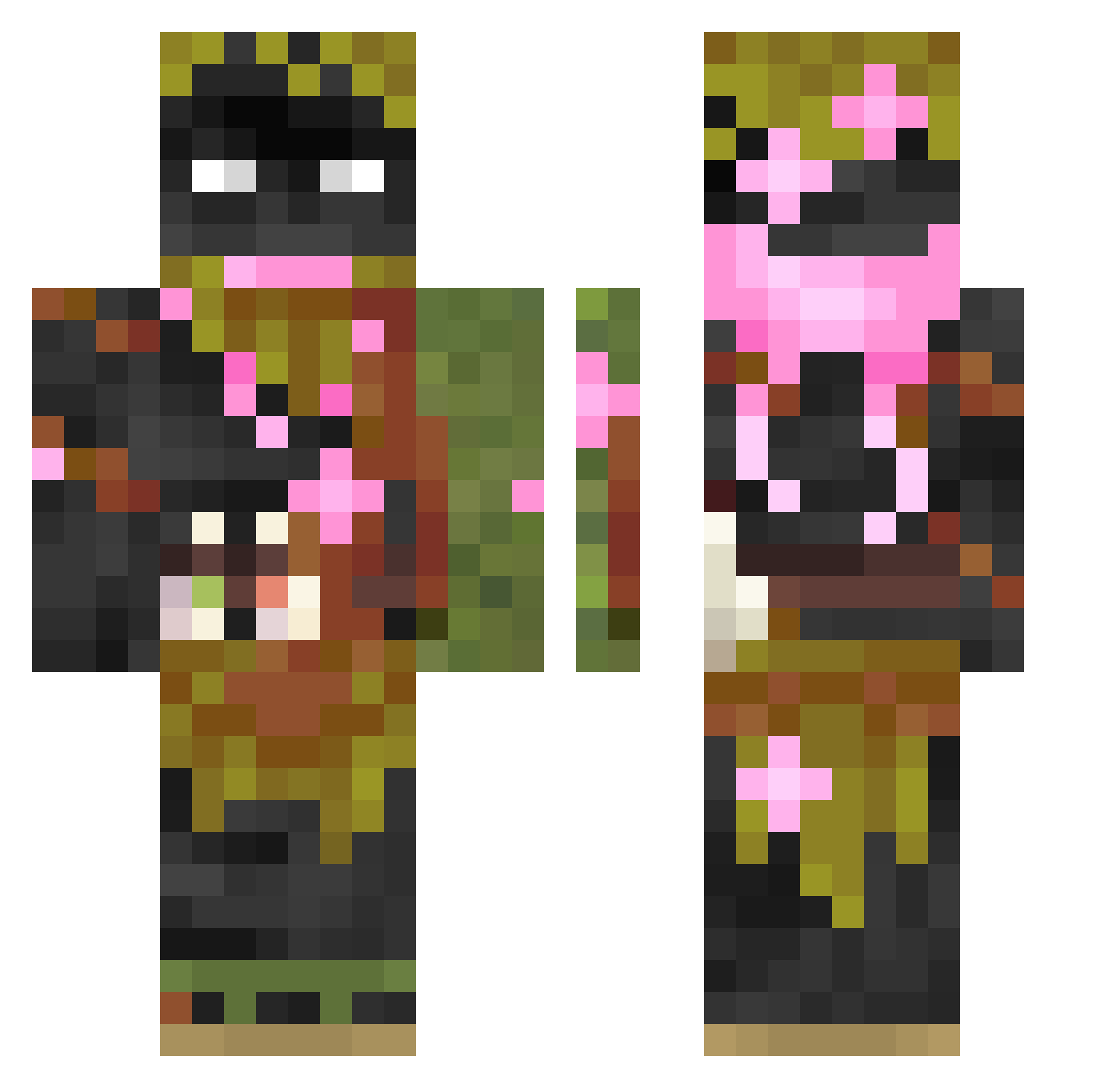 capnfabous Minecraft skin, front and back view