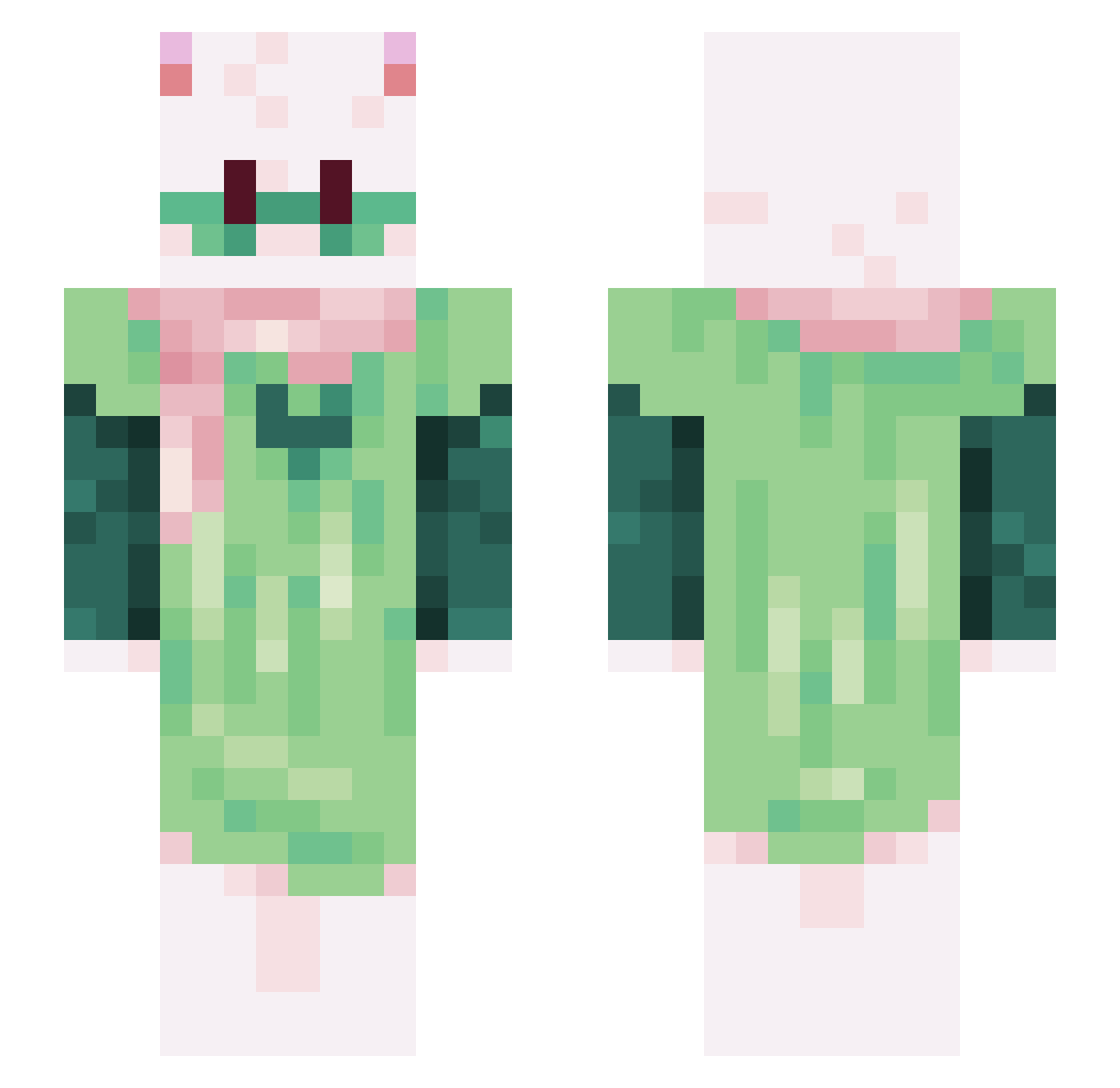 trusiaa Minecraft skin, front and back view
