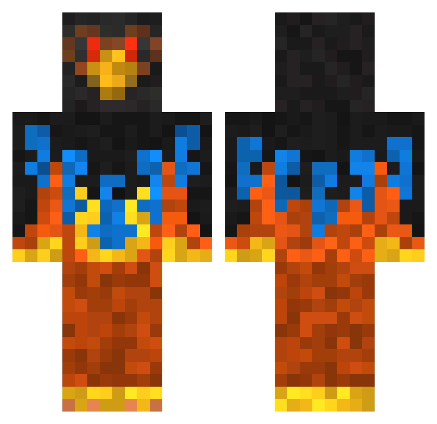 Thaspion Minecraft skin, front and back view