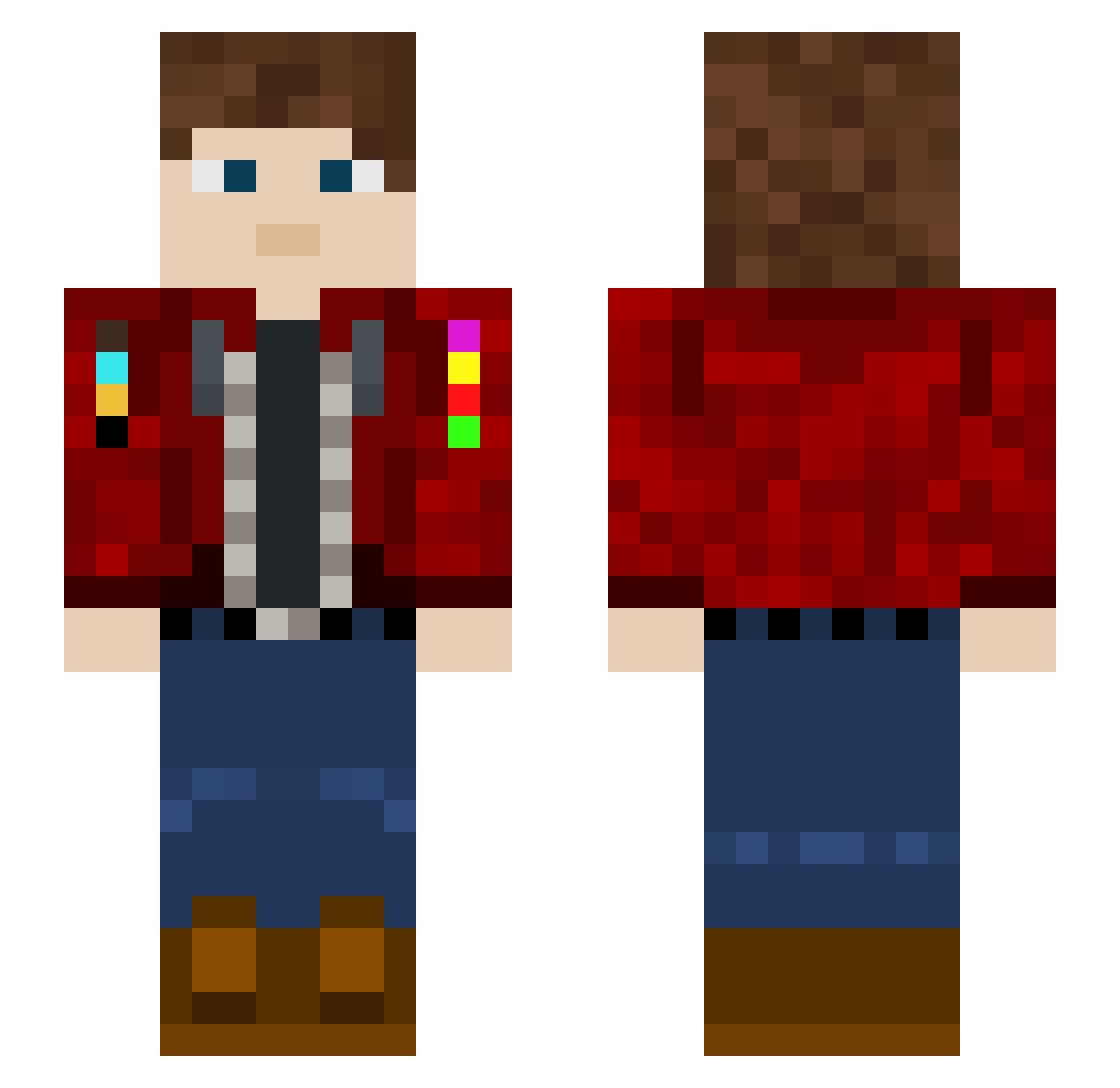 R0X45_XIII Minecraft skin, front and back view