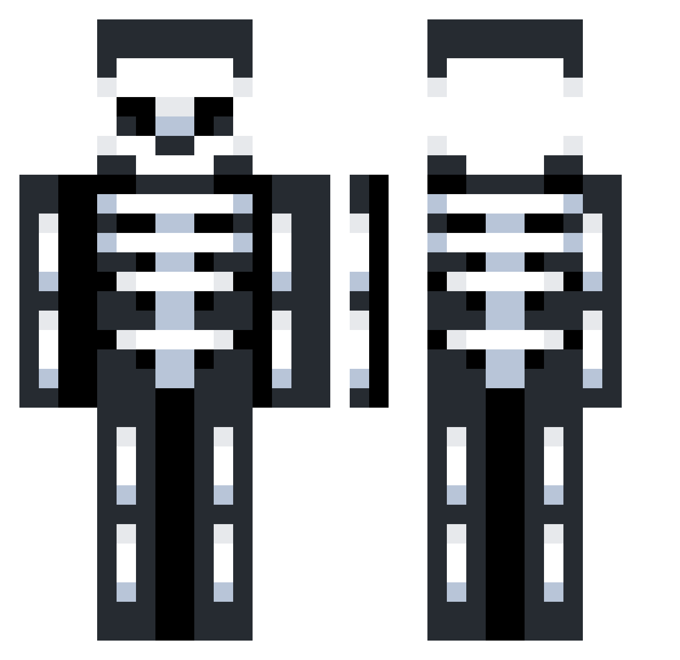 antixs1 Minecraft skin, front and back view