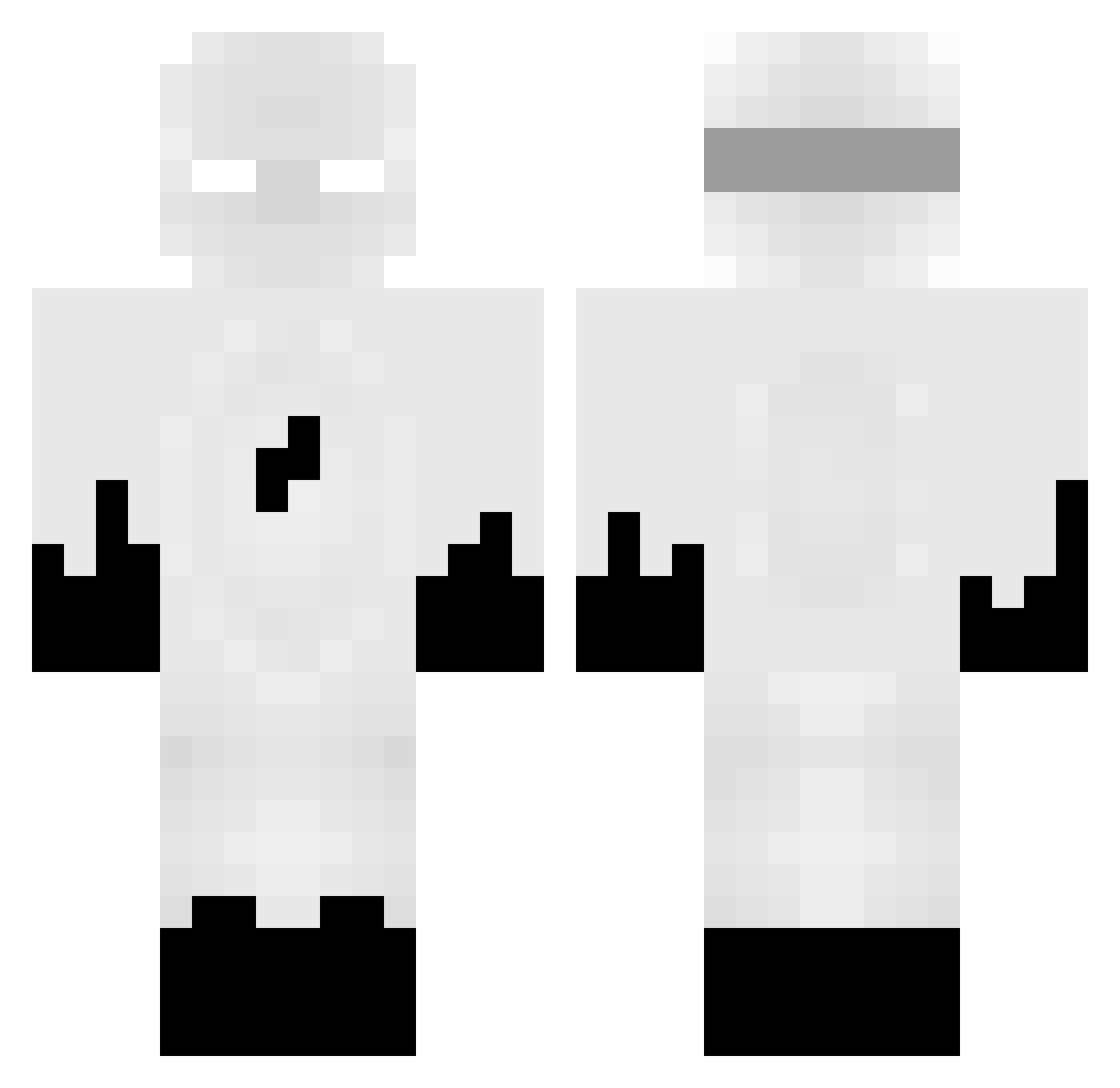 Deliriums Minecraft skin, front and back view