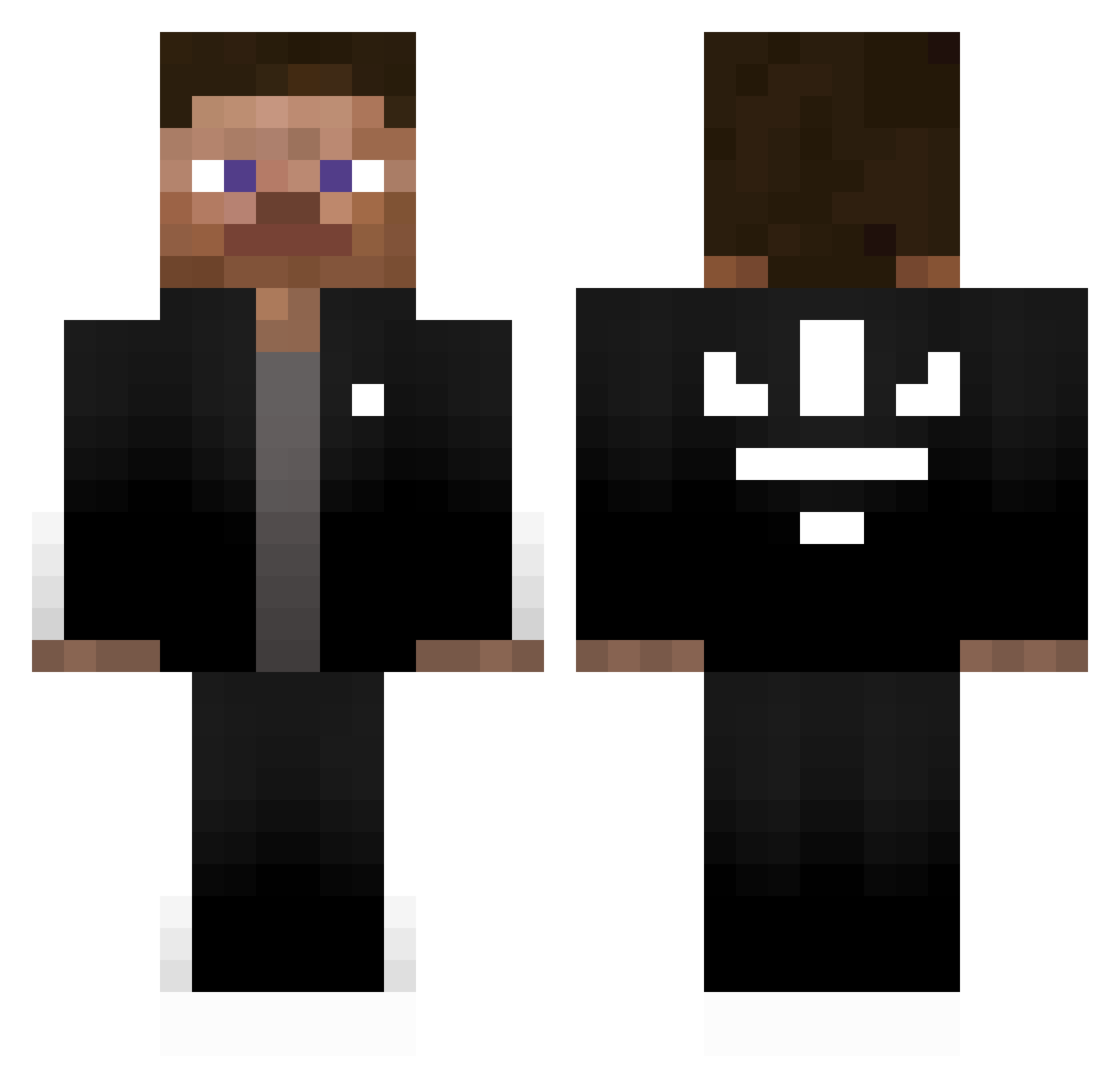 Skeletonhik Minecraft skin, front and back view