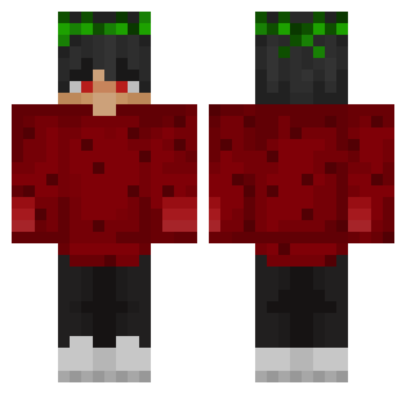 Mapicc Minecraft skin, front and back view