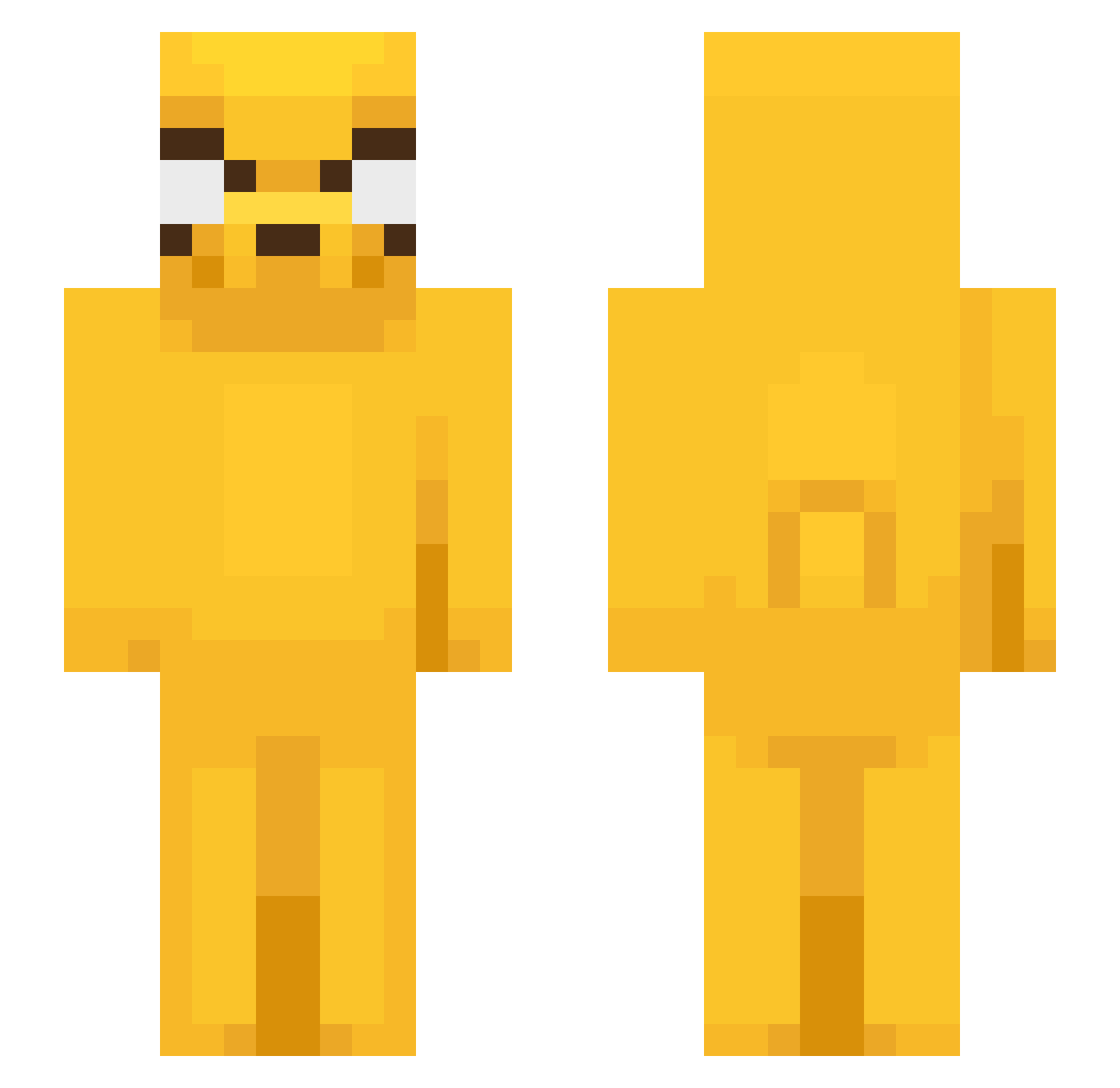 debilen Minecraft skin, front and back view