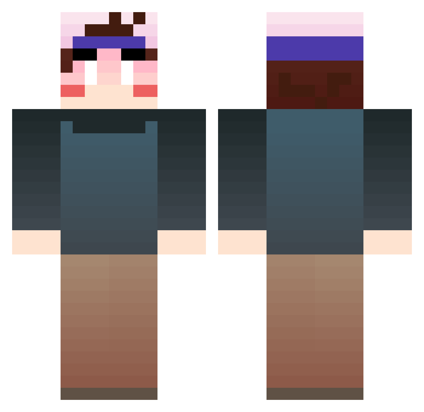 SariCrafters2006 Minecraft skin, front and back view