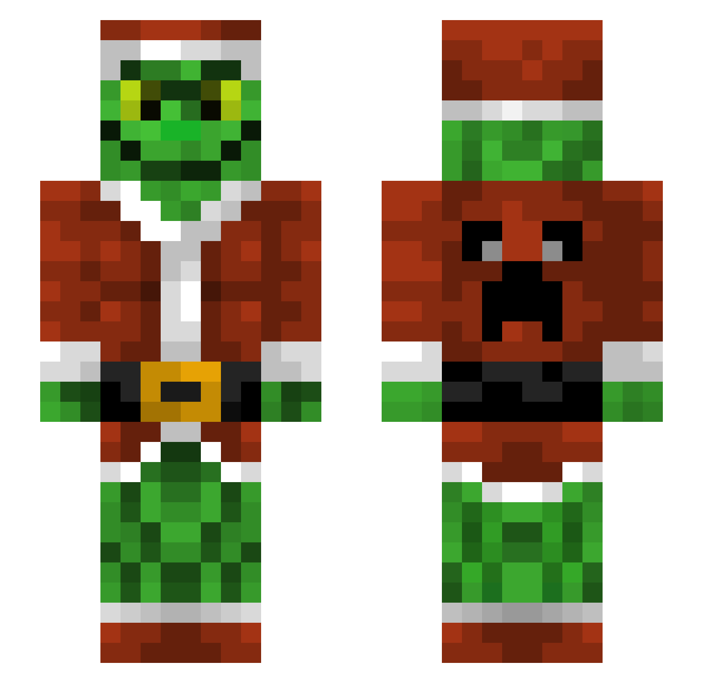 Kubuzieq Minecraft skin, front and back view