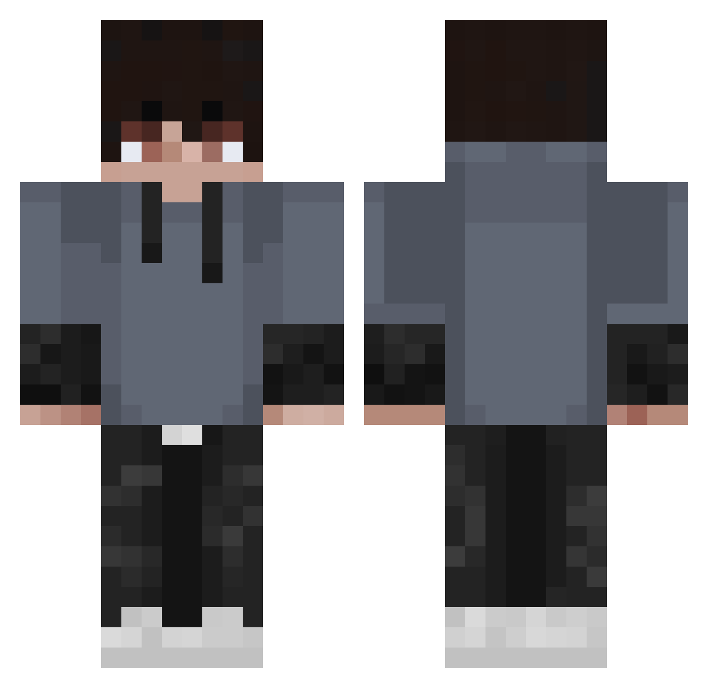 Romul0 Minecraft skin, front and back view