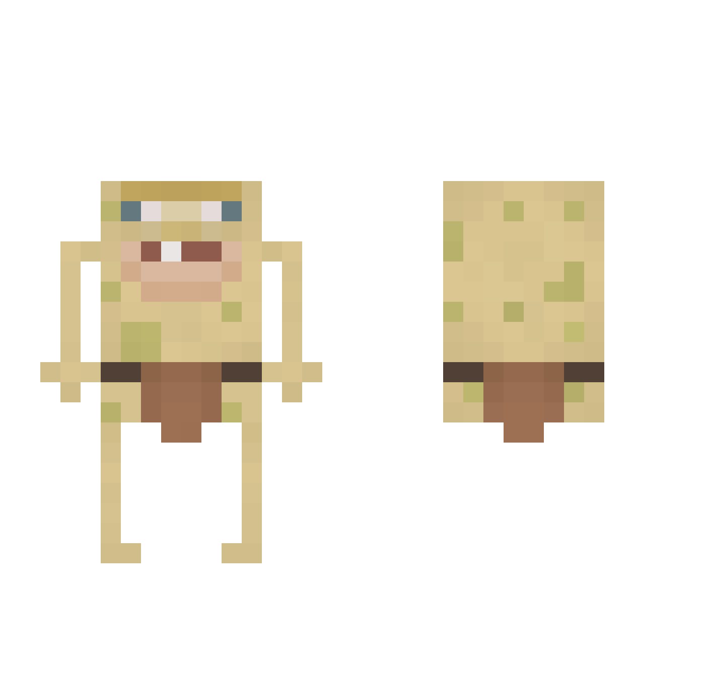 Uku1e1e Minecraft skin, front and back view