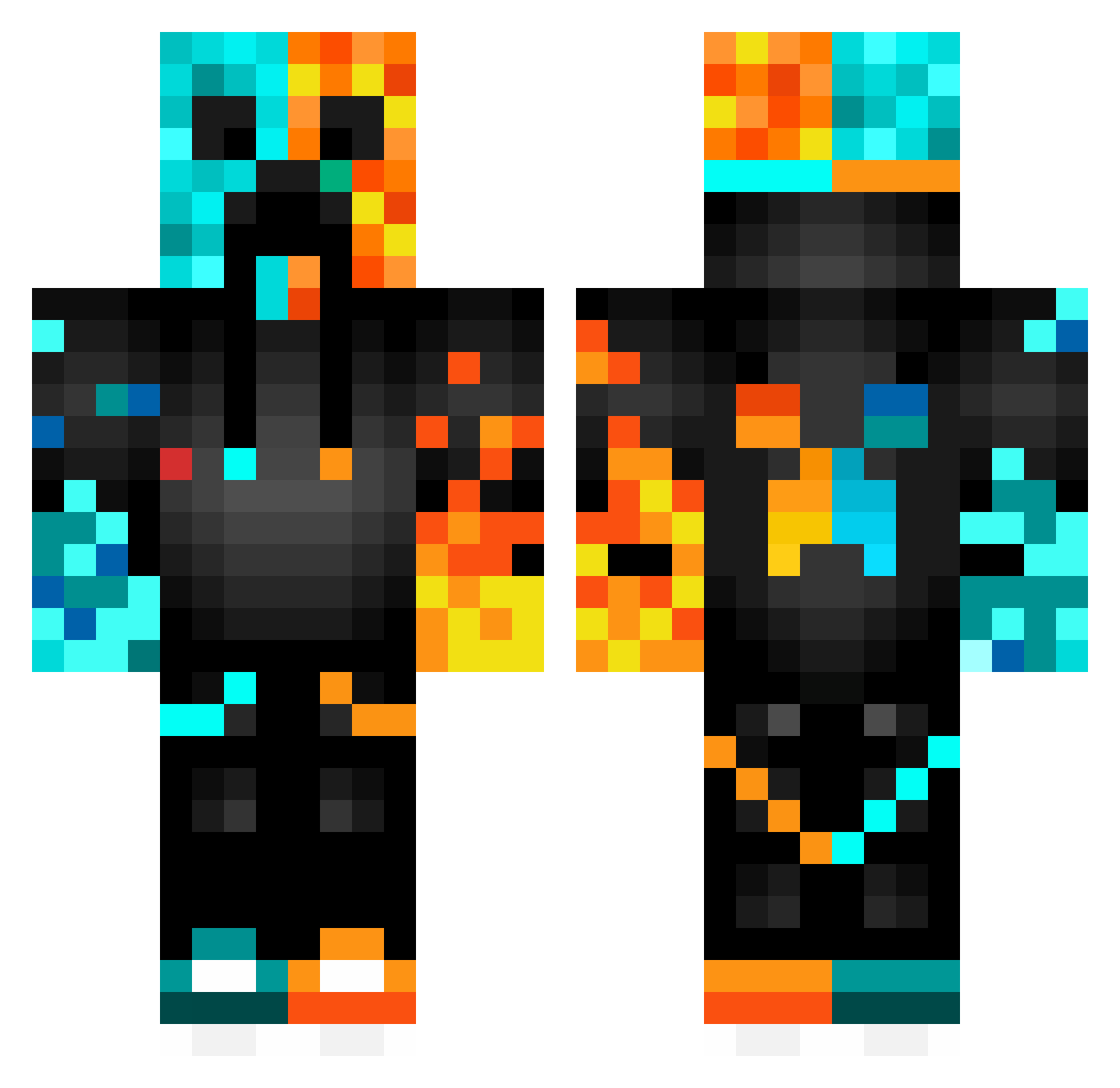 The881 Minecraft skin, front and back view