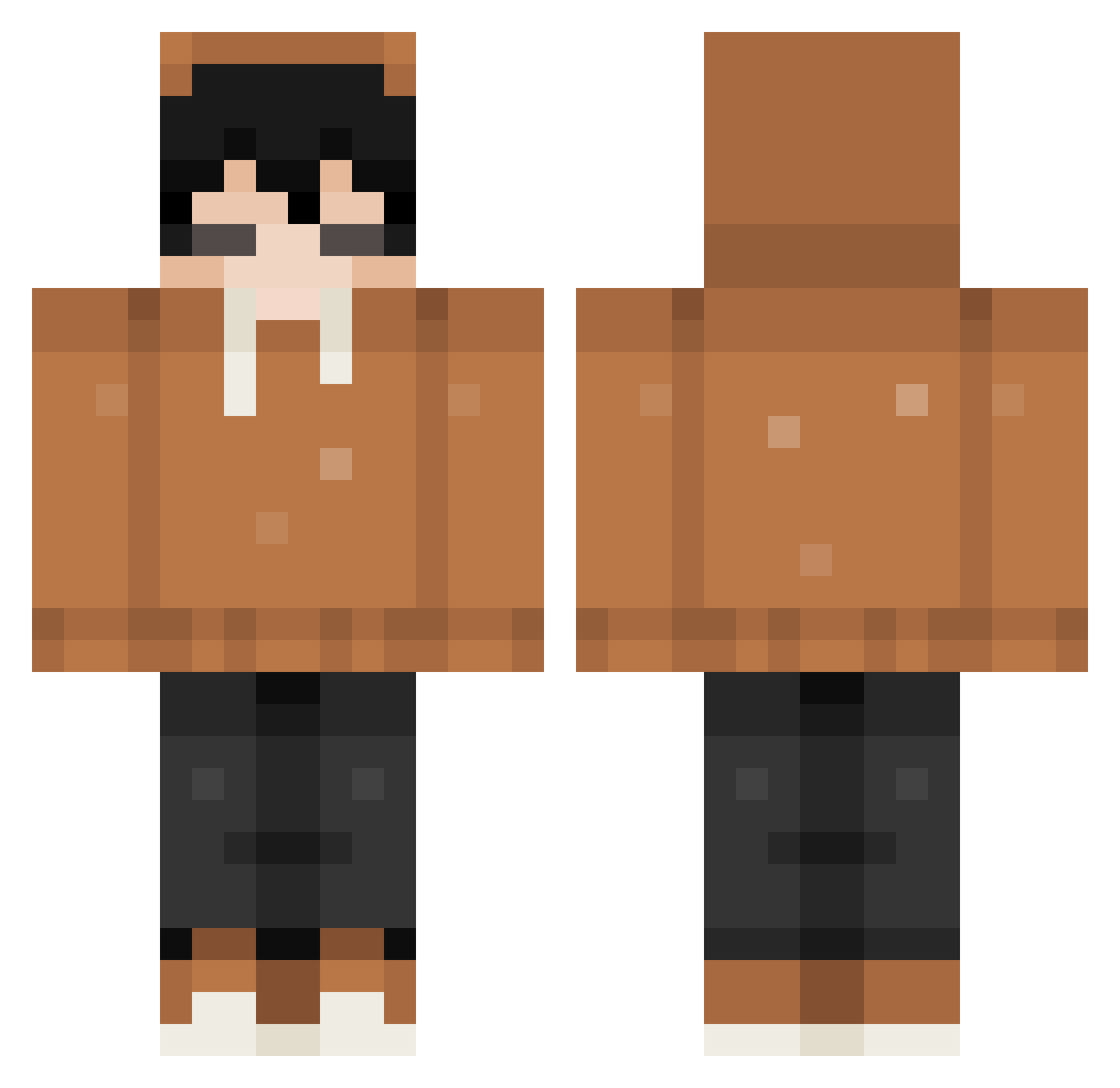 SnowNW Minecraft skin, front and back view