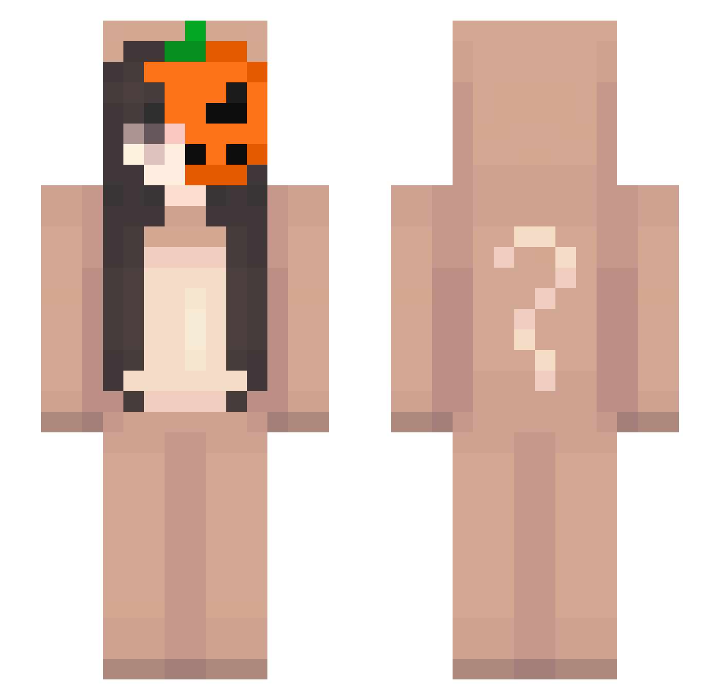 xequ1 Minecraft skin, front and back view