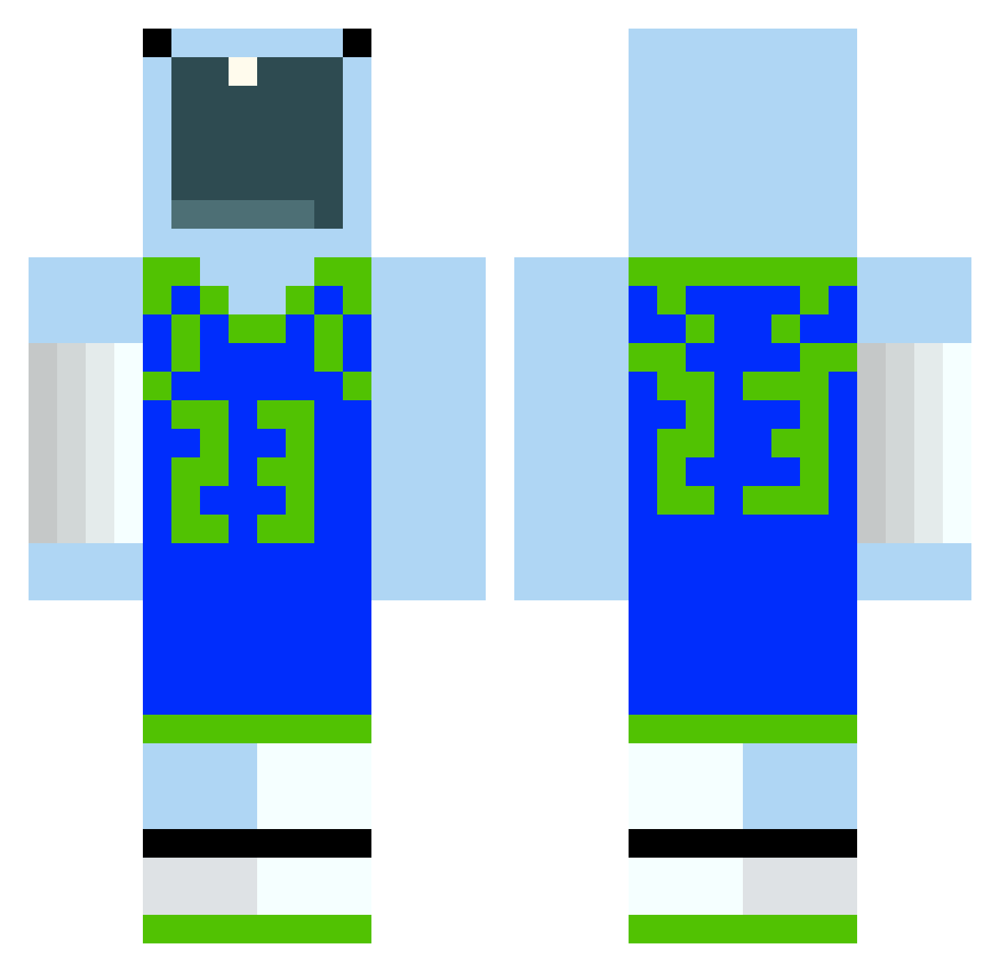 jmmgg Minecraft skin, front and back view