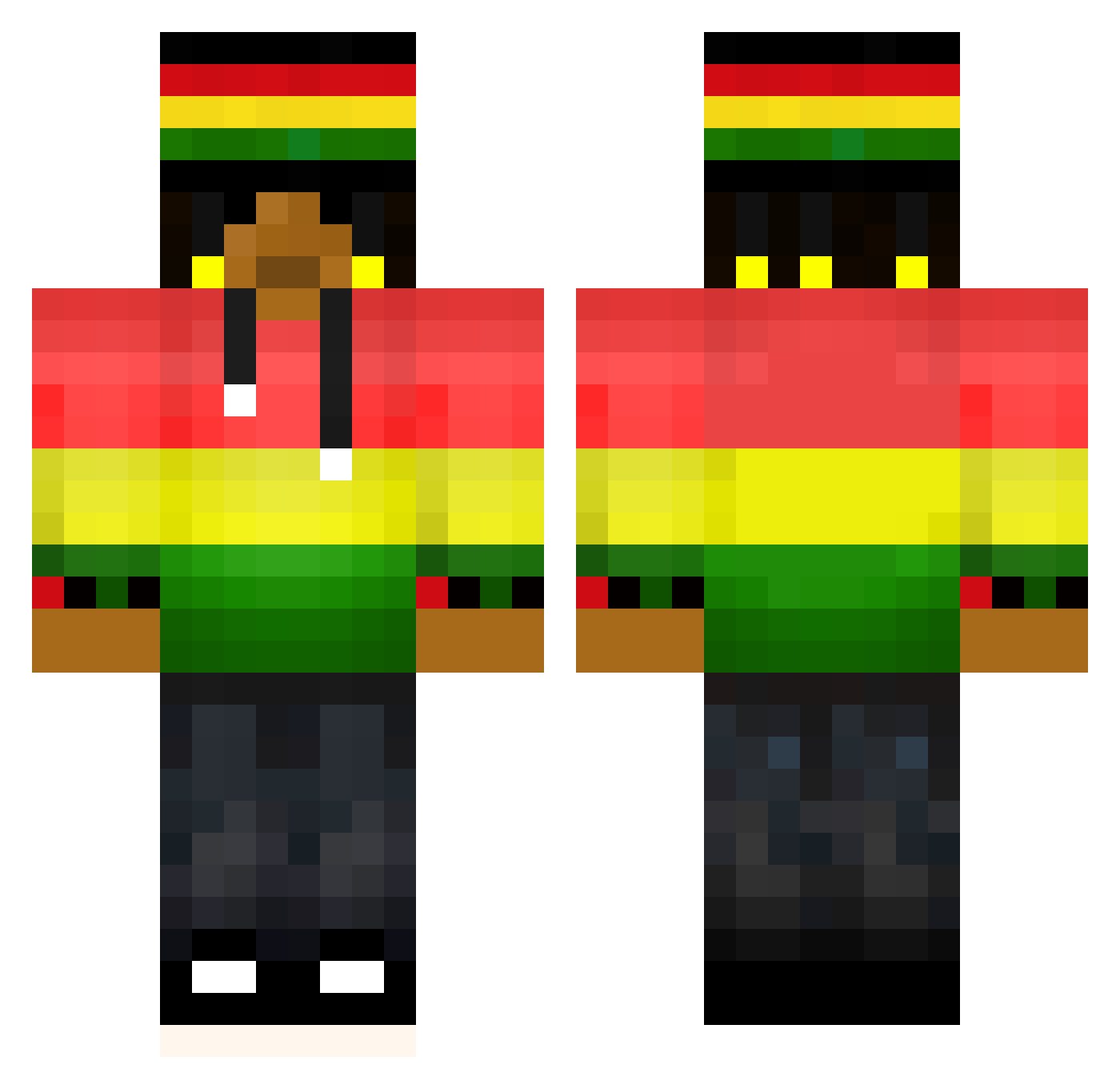 leonunu Minecraft skin, front and back view