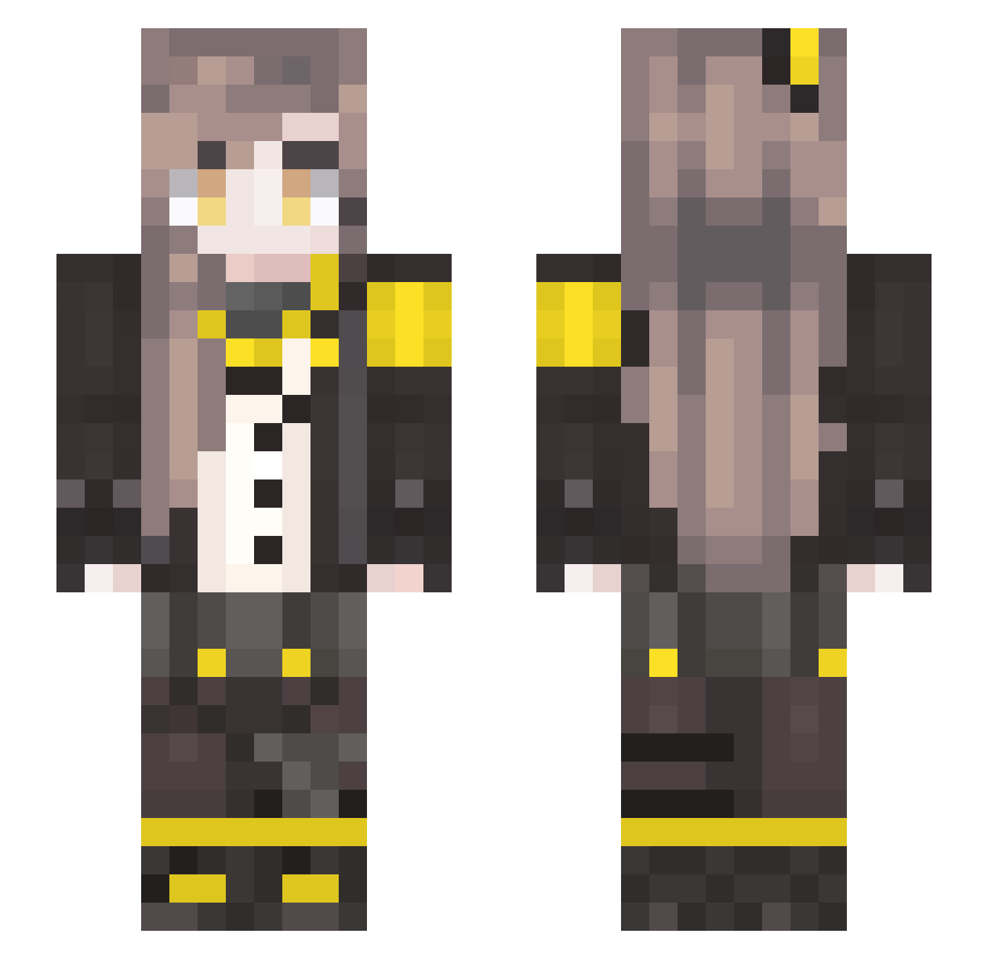FrancisFrost Minecraft skin, front and back view