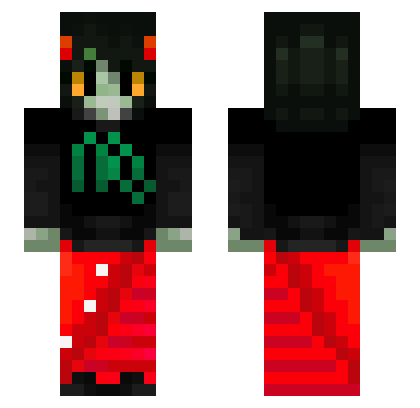 Shinoburando Minecraft skin, front and back view