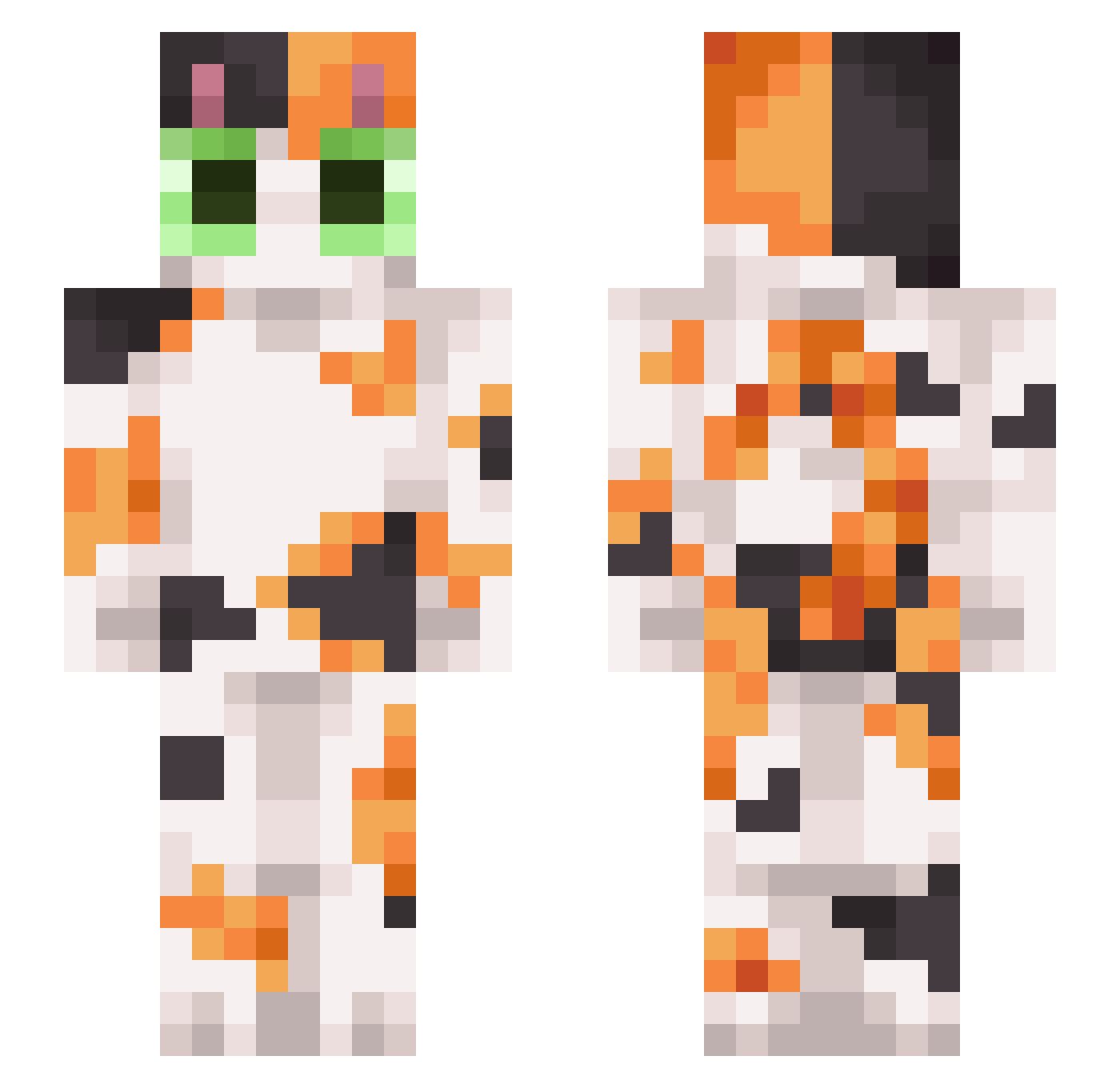 Kju1 Minecraft skin, front and back view