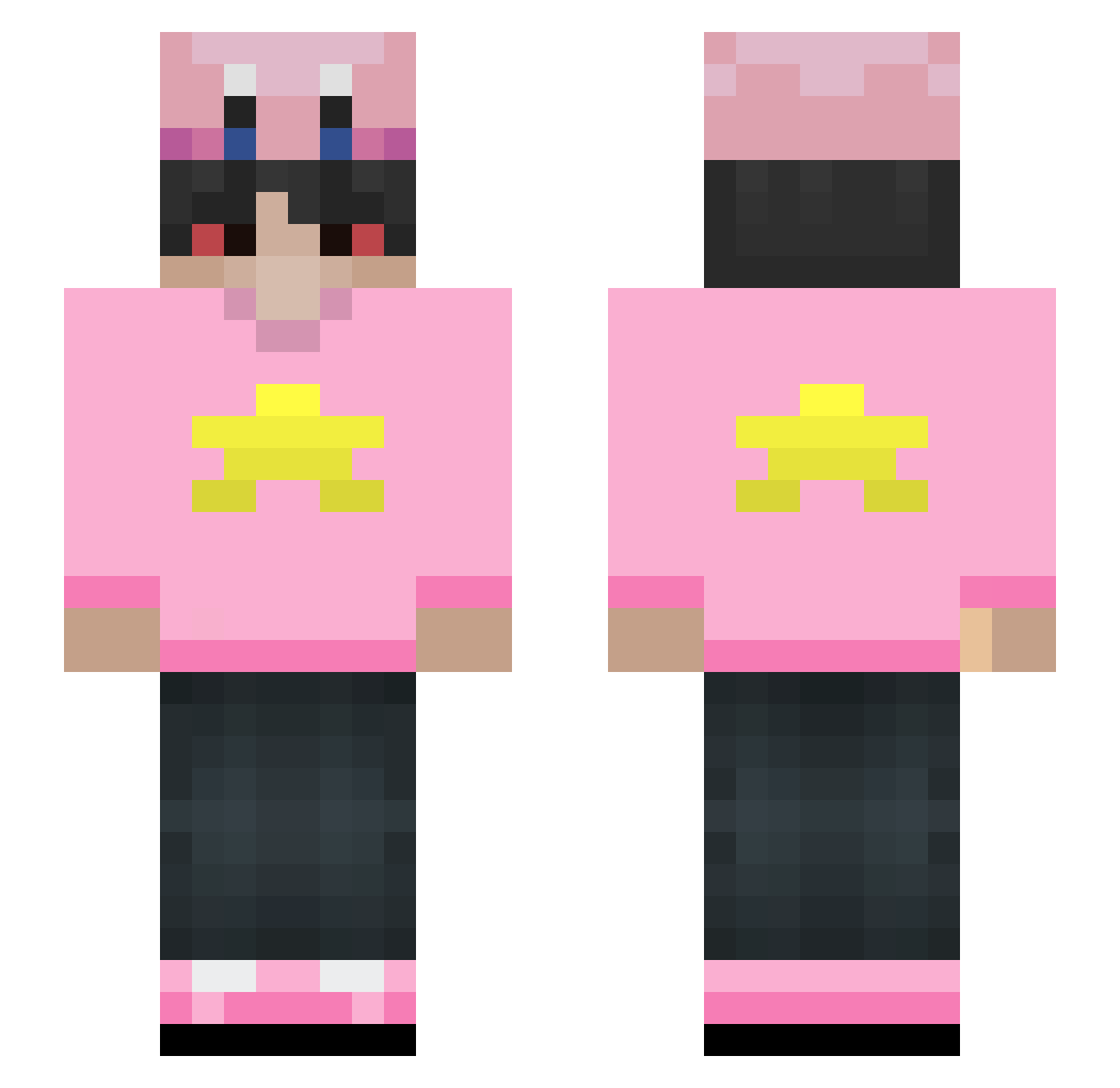 ripkevk Minecraft skin, front and back view