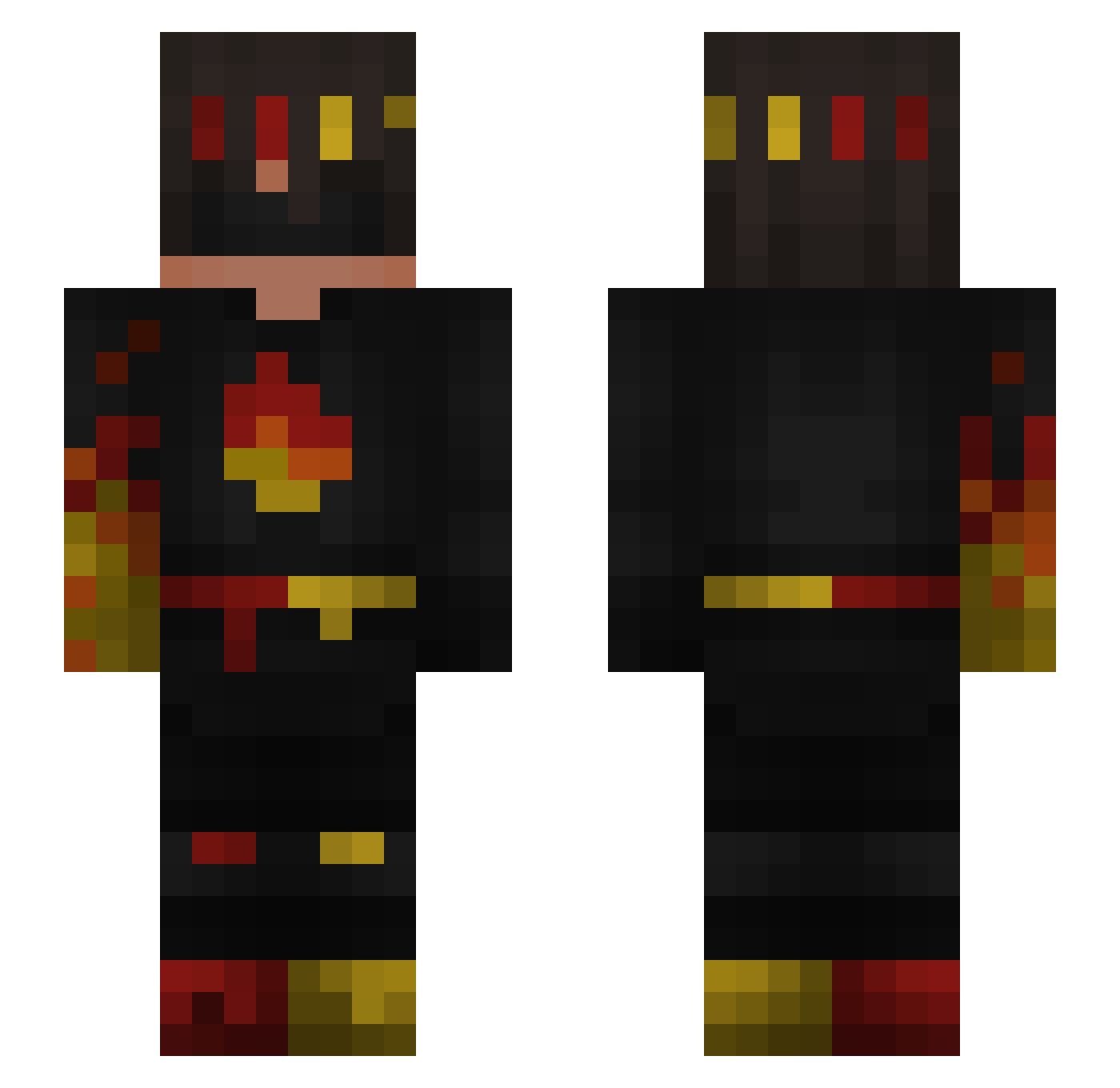 Riptiz Minecraft skin, front and back view