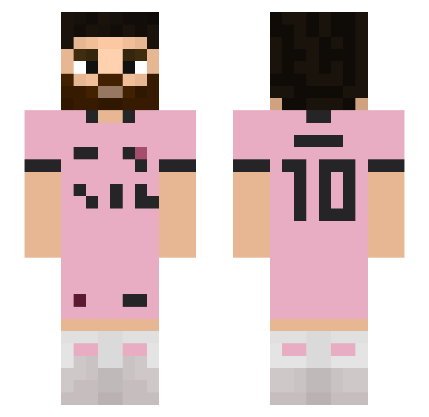 EthernetUM Minecraft skin, front and back view