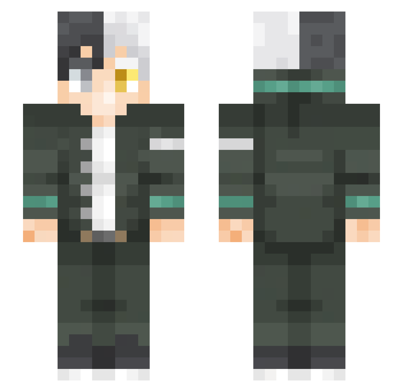 SuperficialGirl Minecraft skin, front and back view