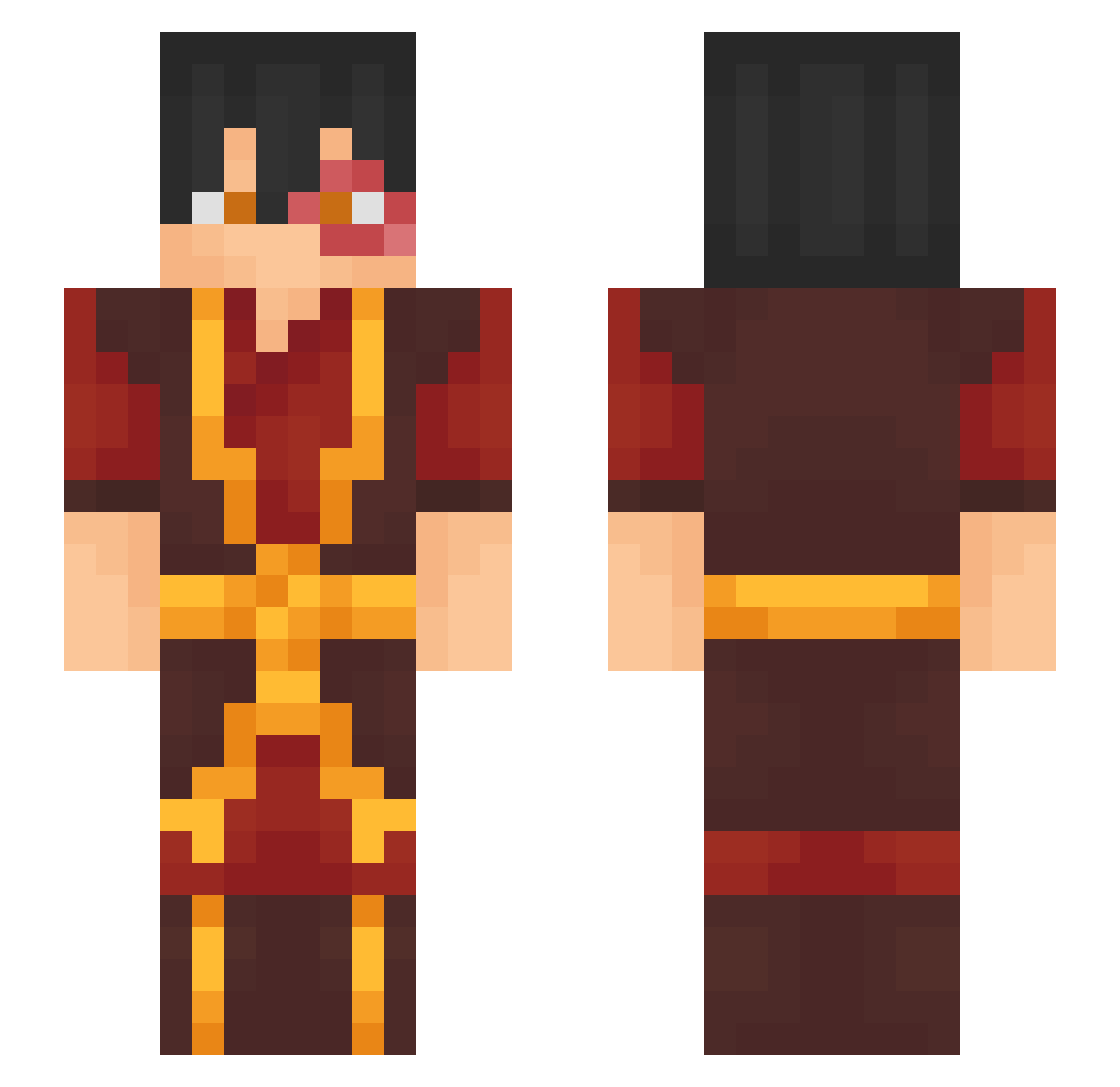 CursosAquino Minecraft skin, front and back view