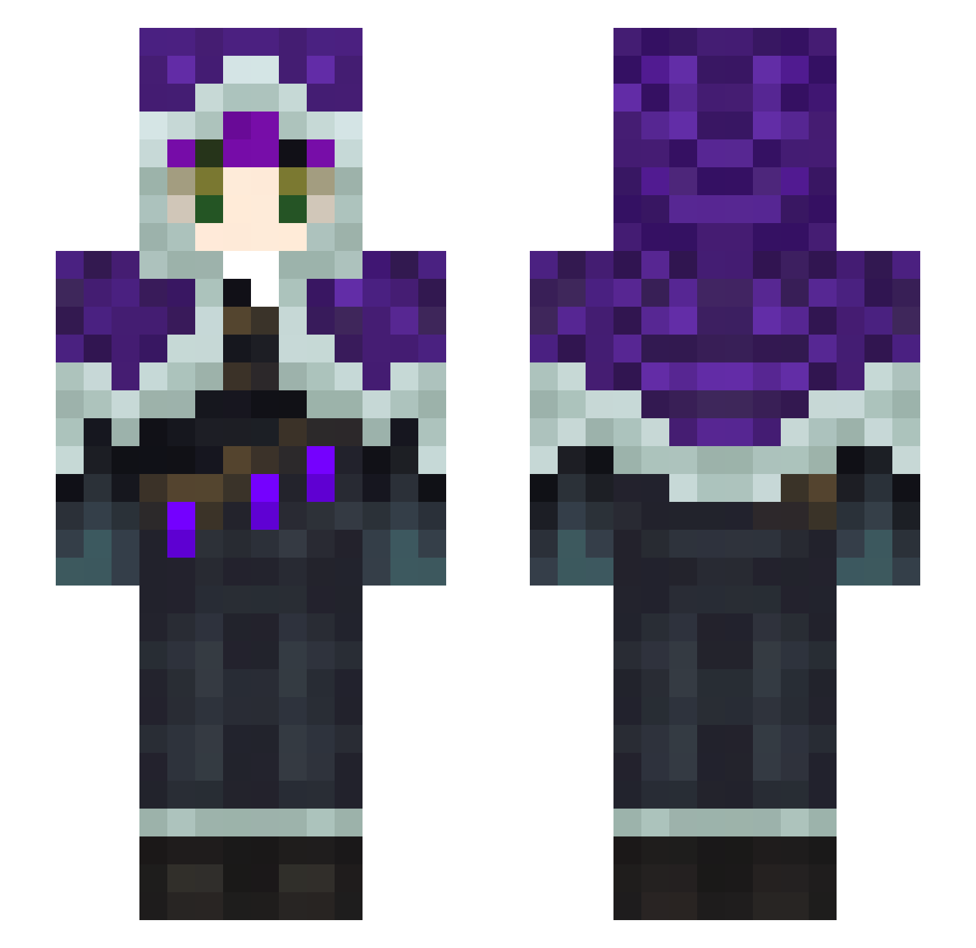 SamiMac09 Minecraft skin, front and back view