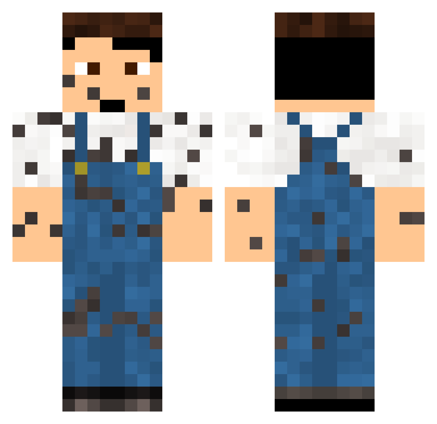 Telcean Minecraft skin, front and back view