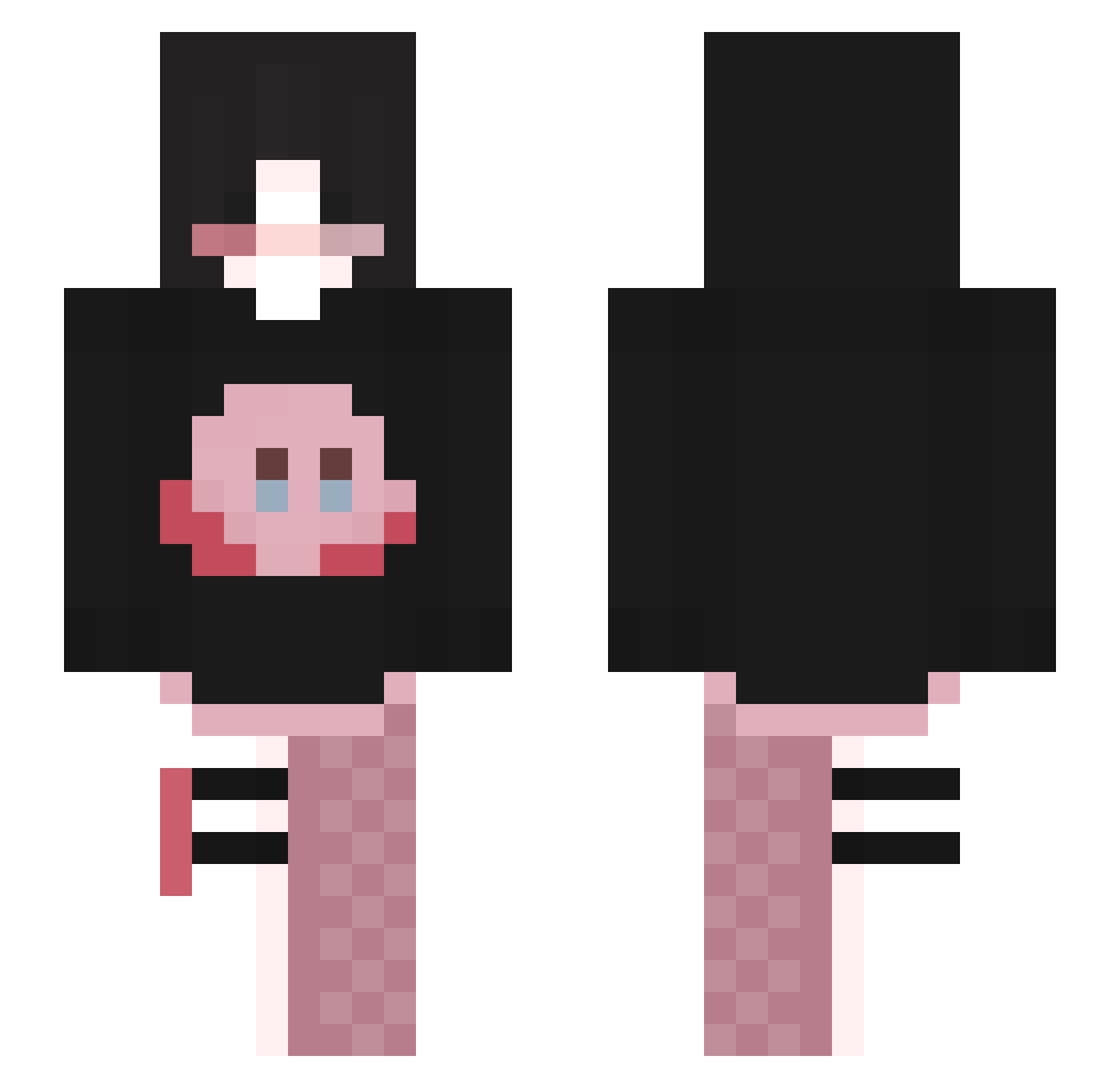 crazycrystals Minecraft skin, front and back view