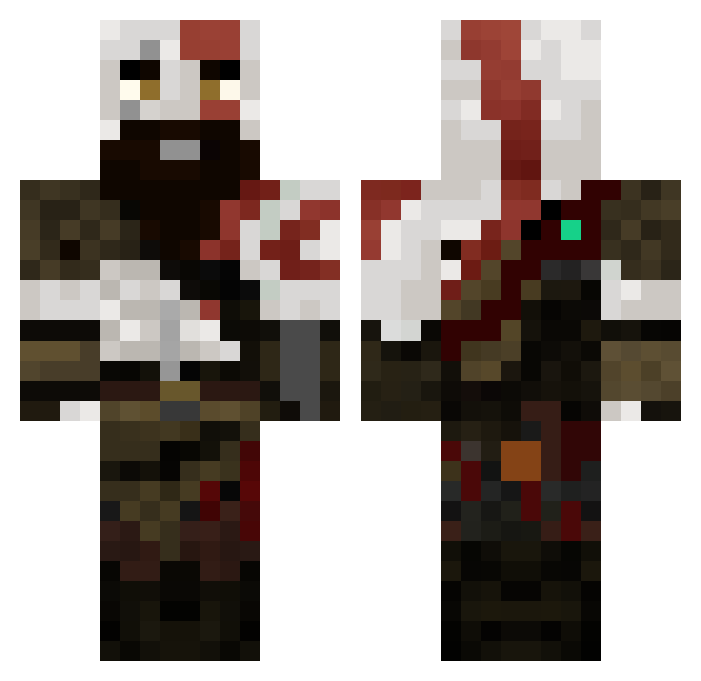 Tomfir Minecraft skin, front and back view