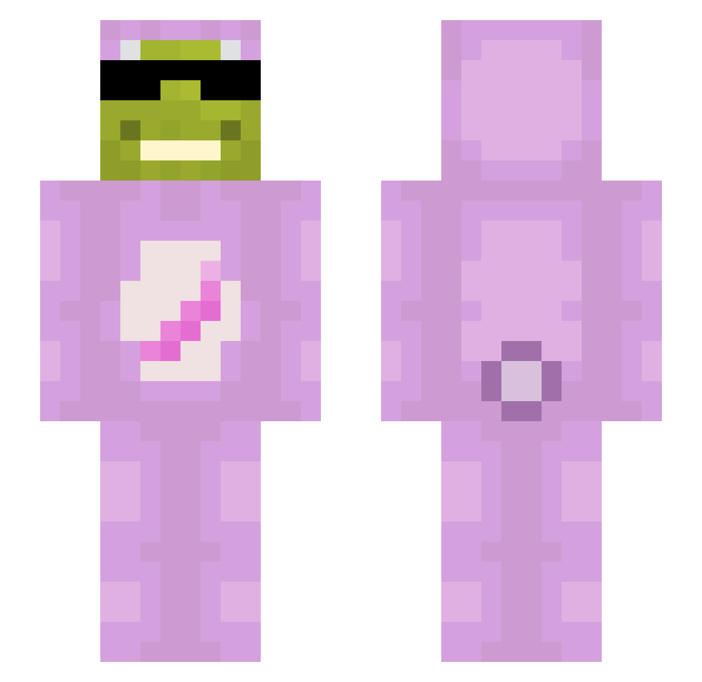 JuicyDey Minecraft skin, front and back view