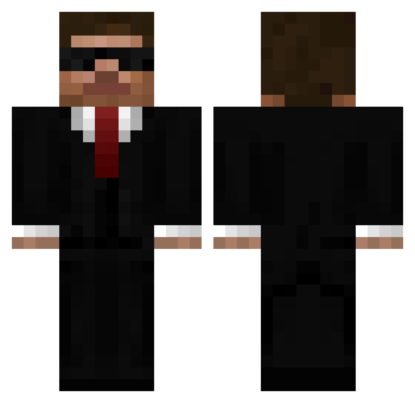 NotCoopie Minecraft skin, front and back view