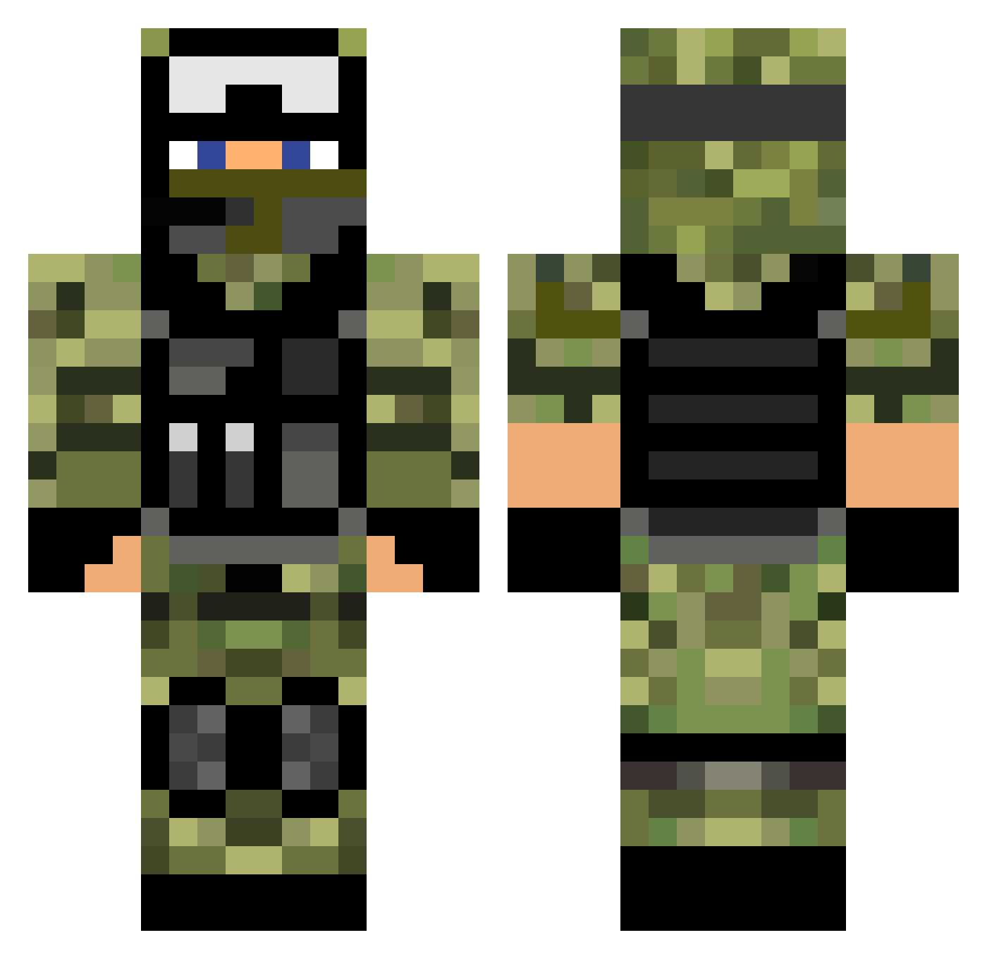SantiR Minecraft skin, front and back view