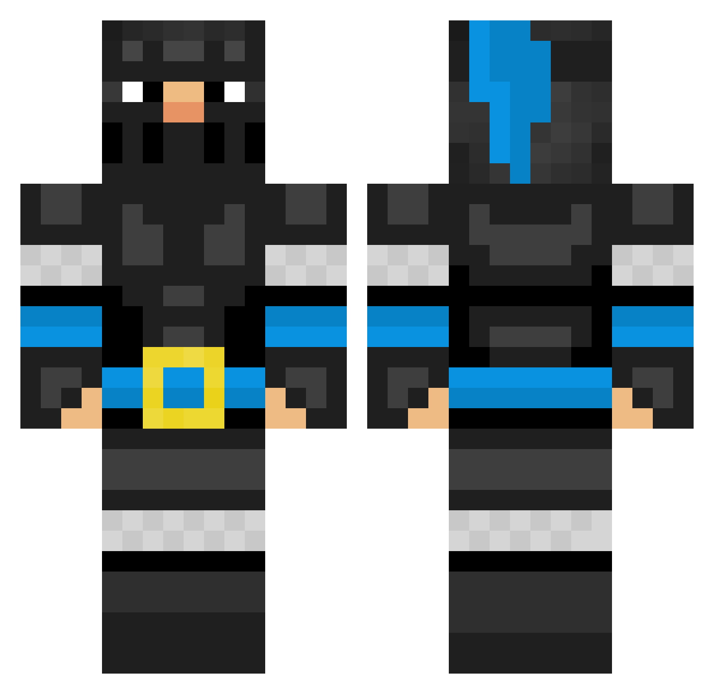hboi4 Minecraft skin, front and back view