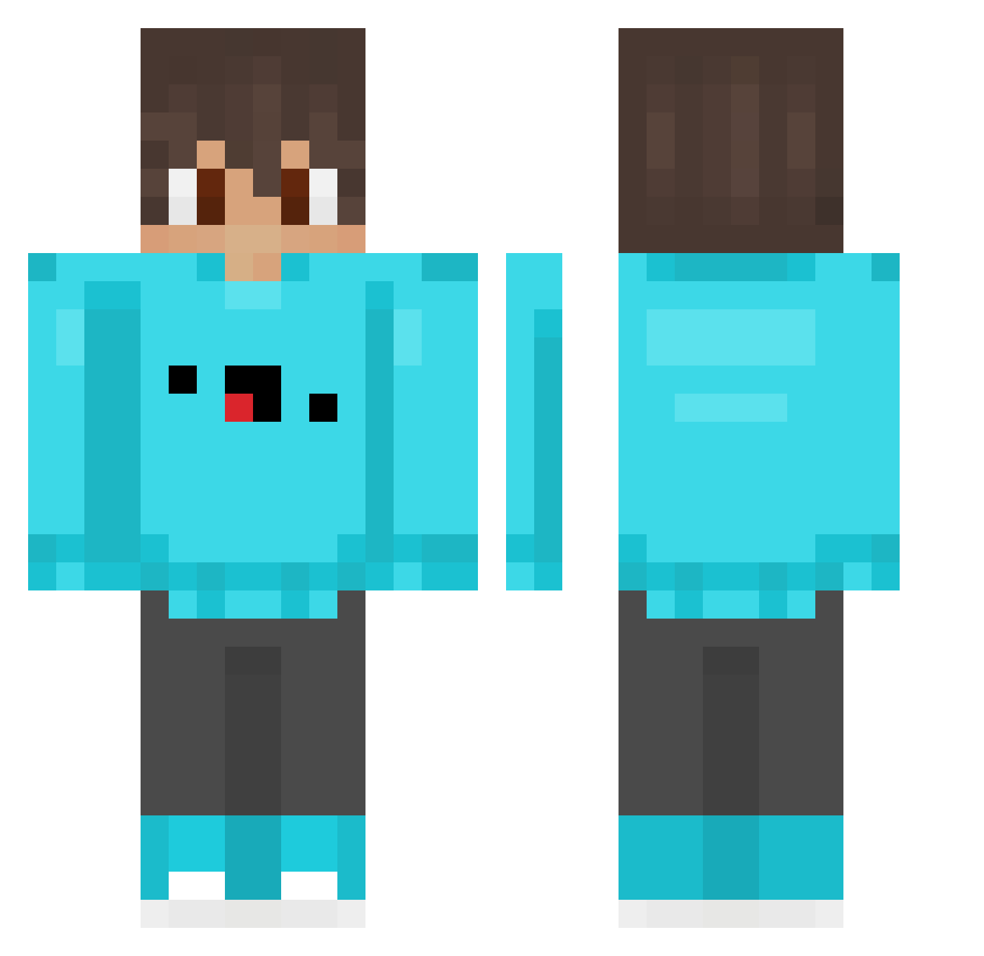 Roypieroy Minecraft skin, front and back view