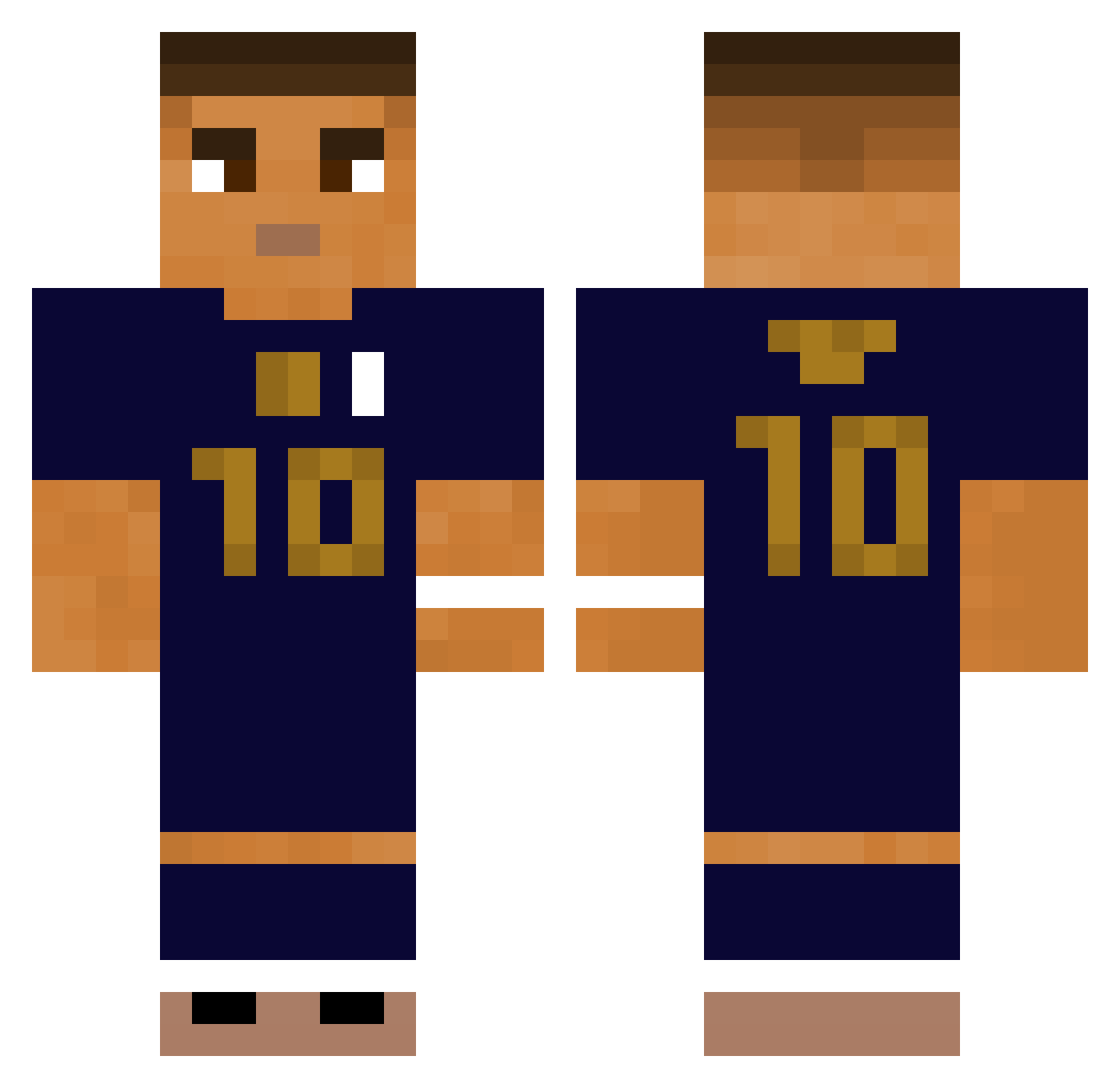 Neztrex Minecraft skin, front and back view