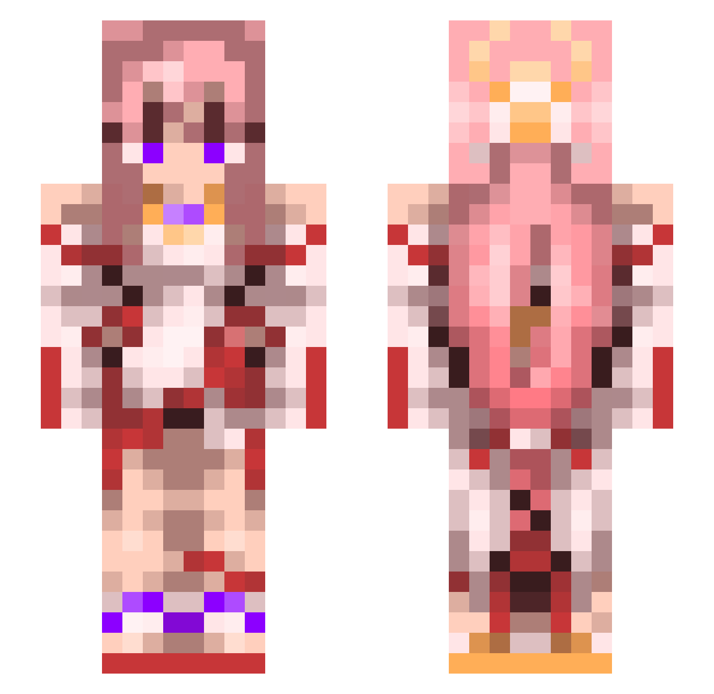 ACinnabon Minecraft skin, front and back view