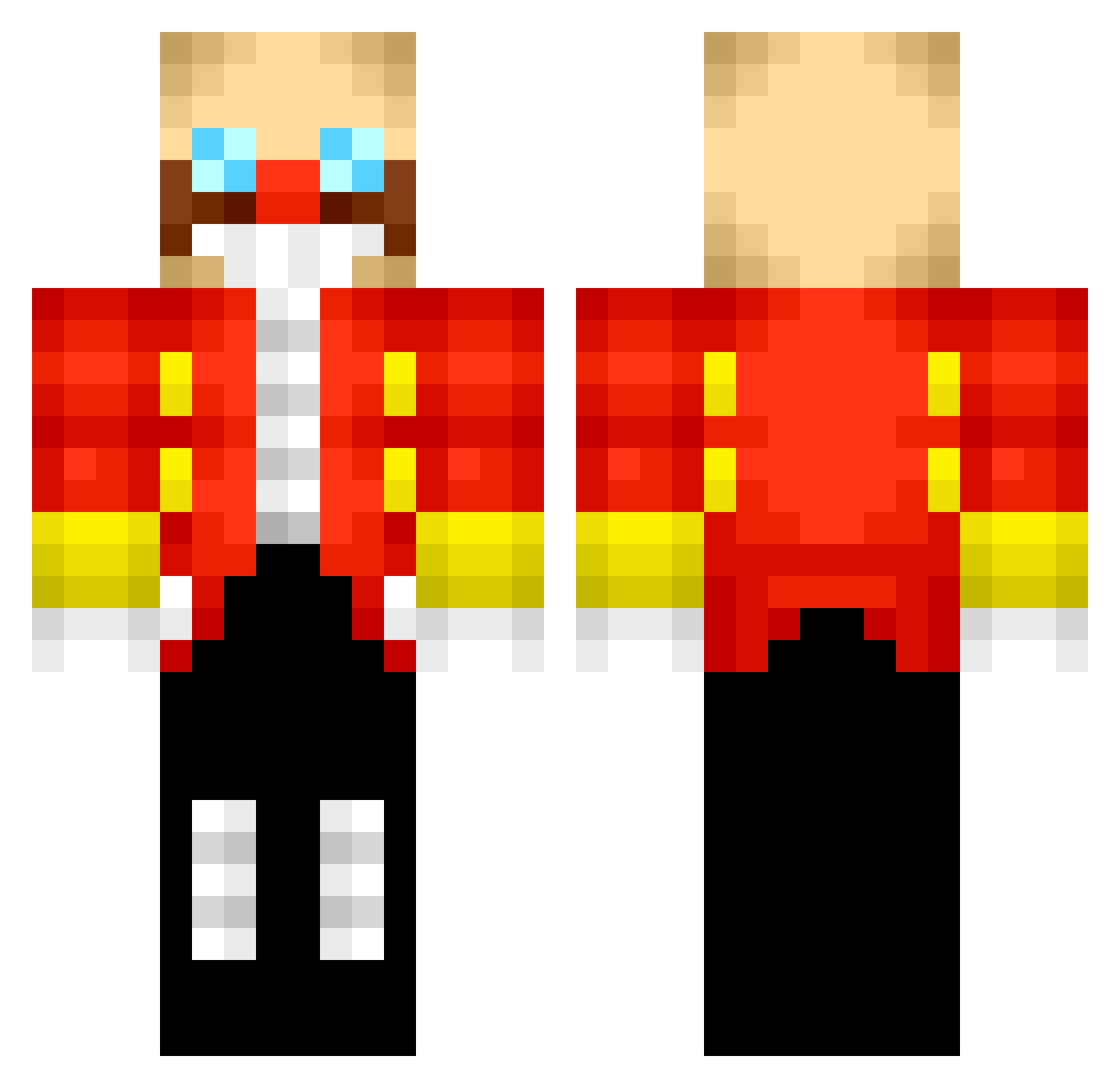 greyunit Minecraft skin, front and back view
