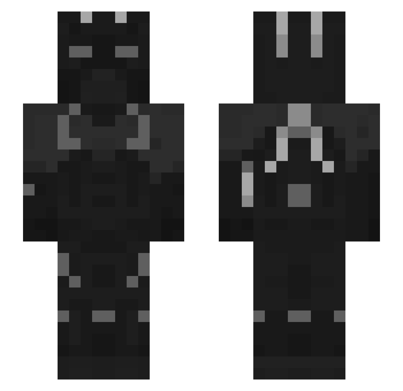 miserylose Minecraft skin, front and back view
