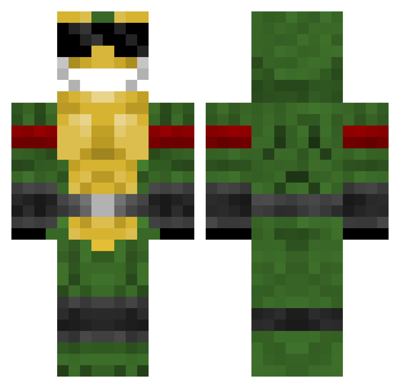 SirGarbo Minecraft skin, front and back view